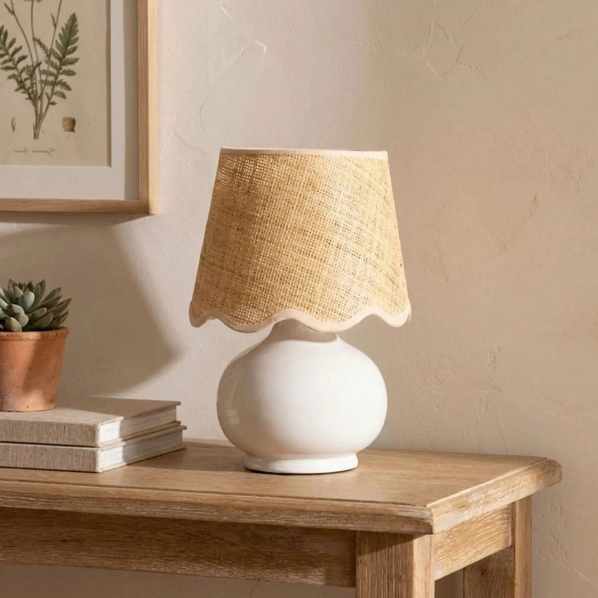 Benton Handmade Ceramic Table Lamp with Cotton Shade by TORONATA