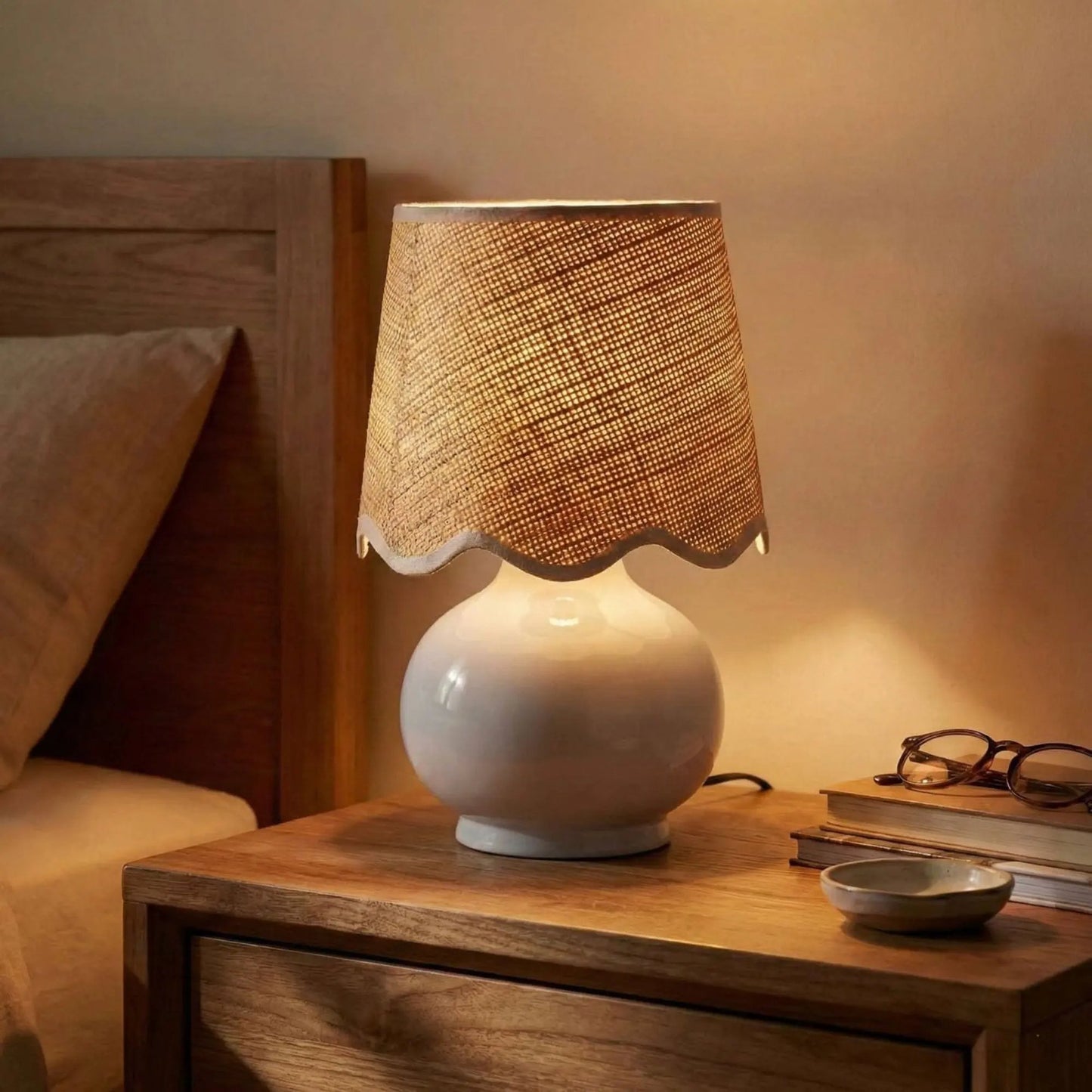 Benton Handmade Ceramic Table Lamp with Cotton Shade by TORONATA