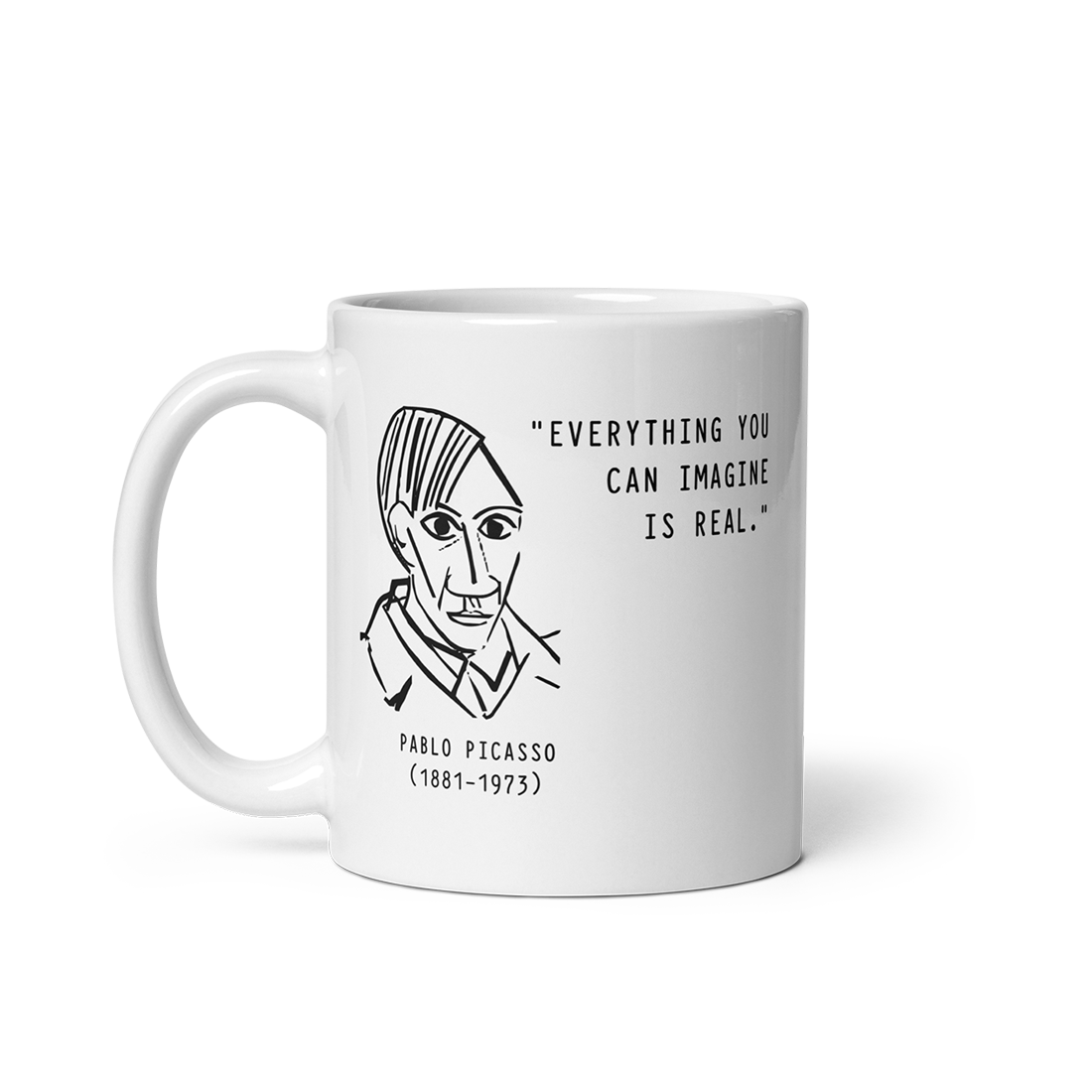 Picasso Self-Portrait Mug – 'Everything You Can Imagine Is Real' by Art-O-Rama Shop