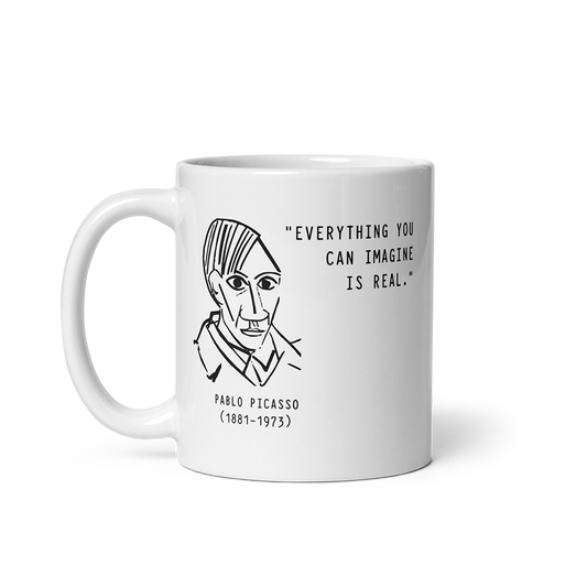 Picasso Self-Portrait Mug – 'Everything You Can Imagine Is Real' by Art-O-Rama Shop