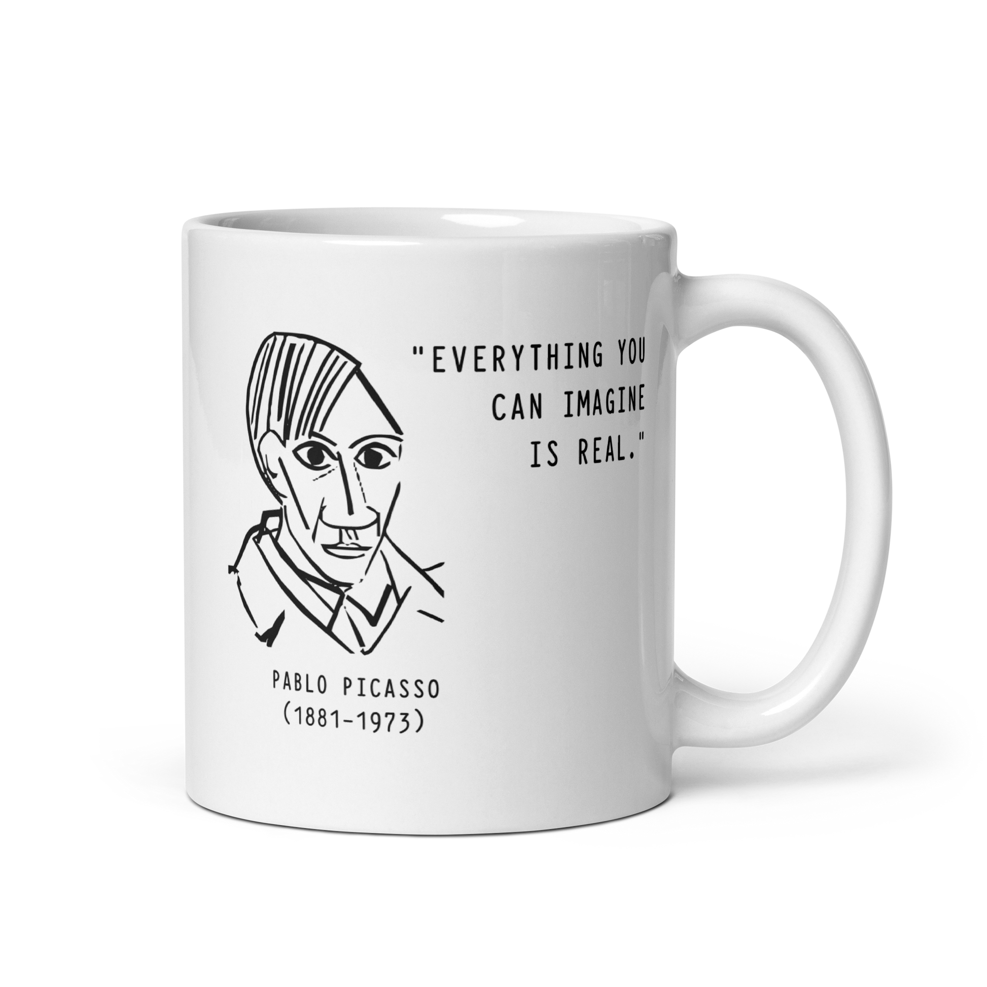 Picasso Self-Portrait Mug – 'Everything You Can Imagine Is Real' by Art-O-Rama Shop