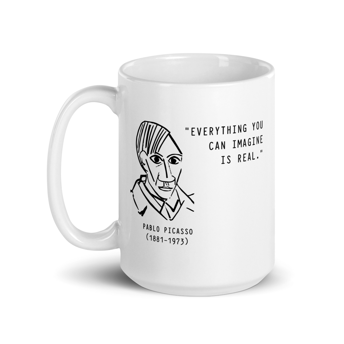 Picasso Self-Portrait Mug – 'Everything You Can Imagine Is Real' by Art-O-Rama Shop