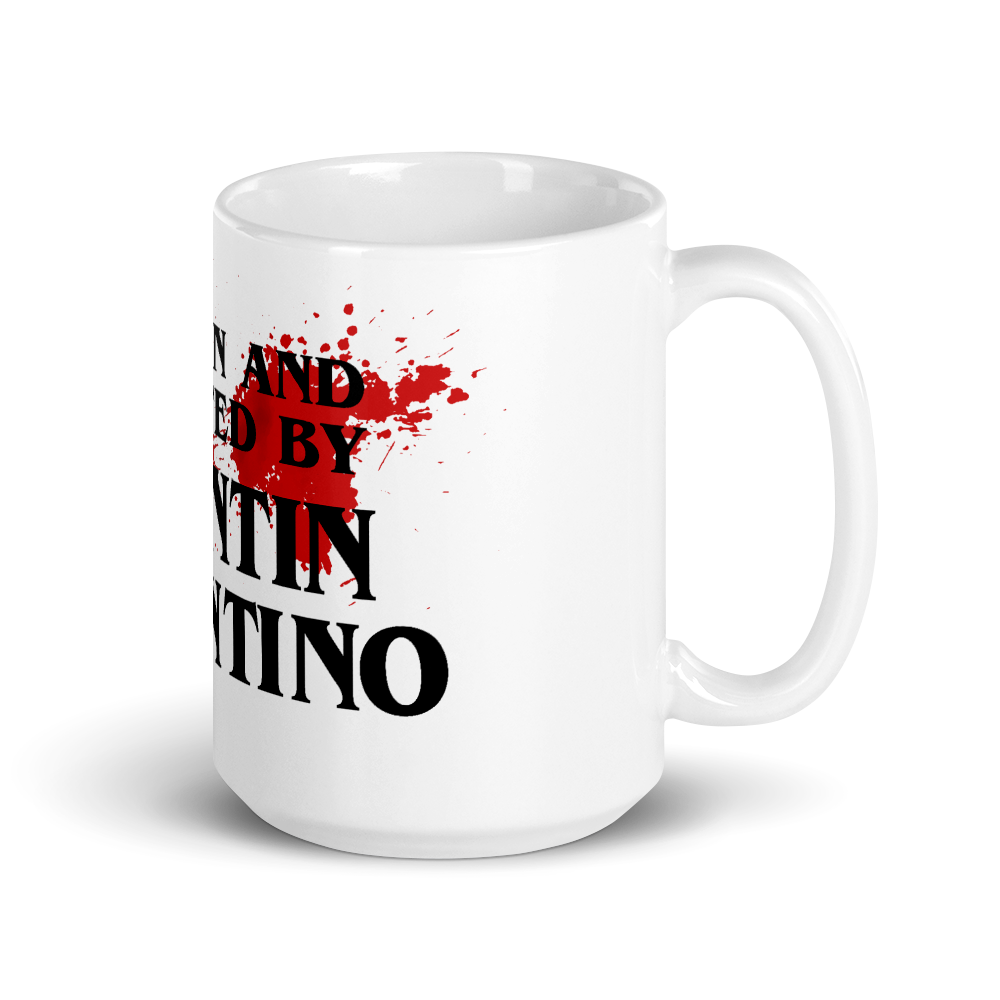 Written and Directed by Quentin Tarantino (Bloodstained) Mug by Art-O-Rama Shop
