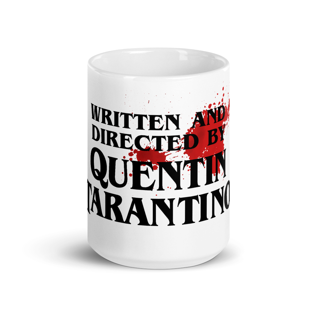 Written and Directed by Quentin Tarantino (Bloodstained) Mug by Art-O-Rama Shop