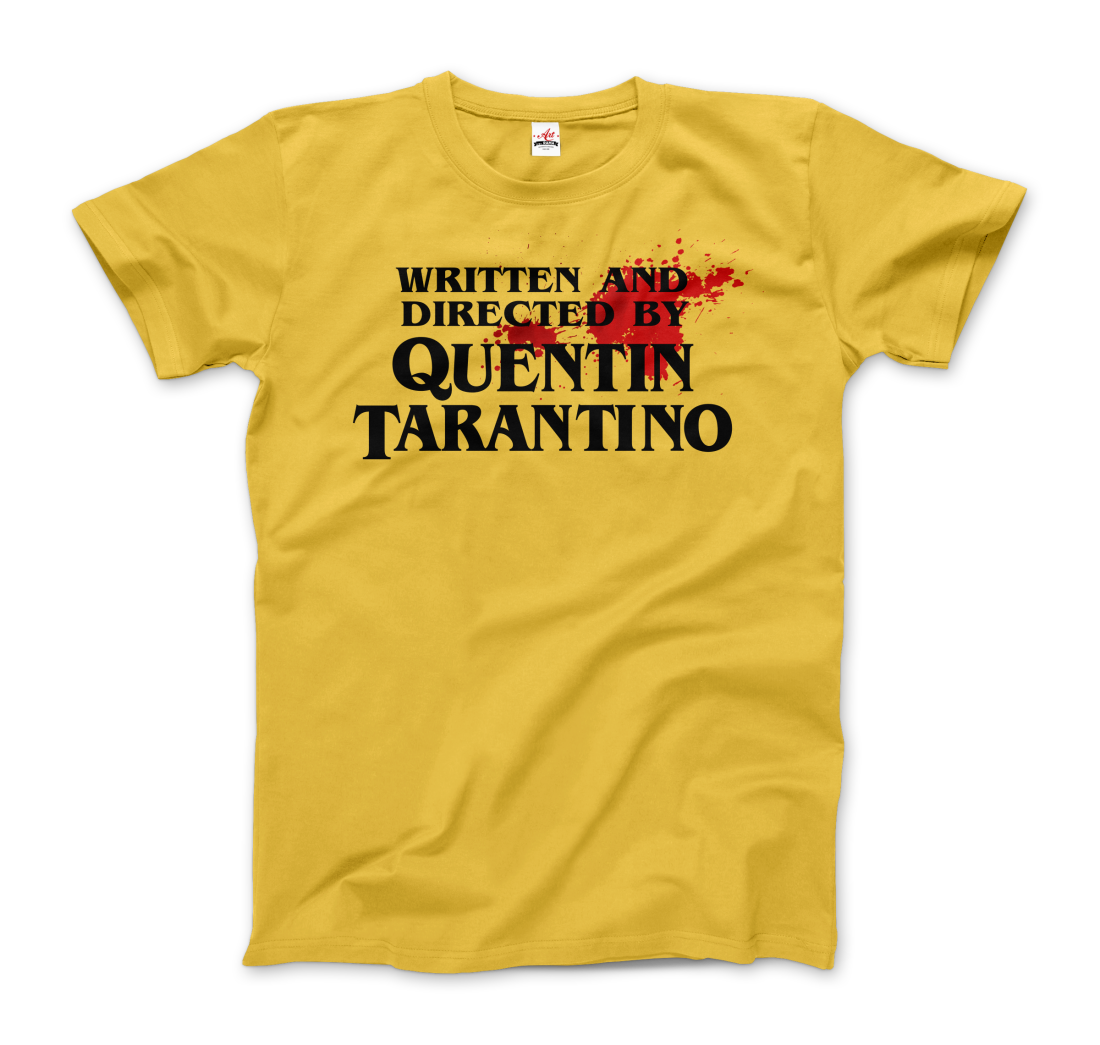 Written and Directed by Quentin Tarantino (Bloodstained) t-shirt by Art-O-Rama Shop