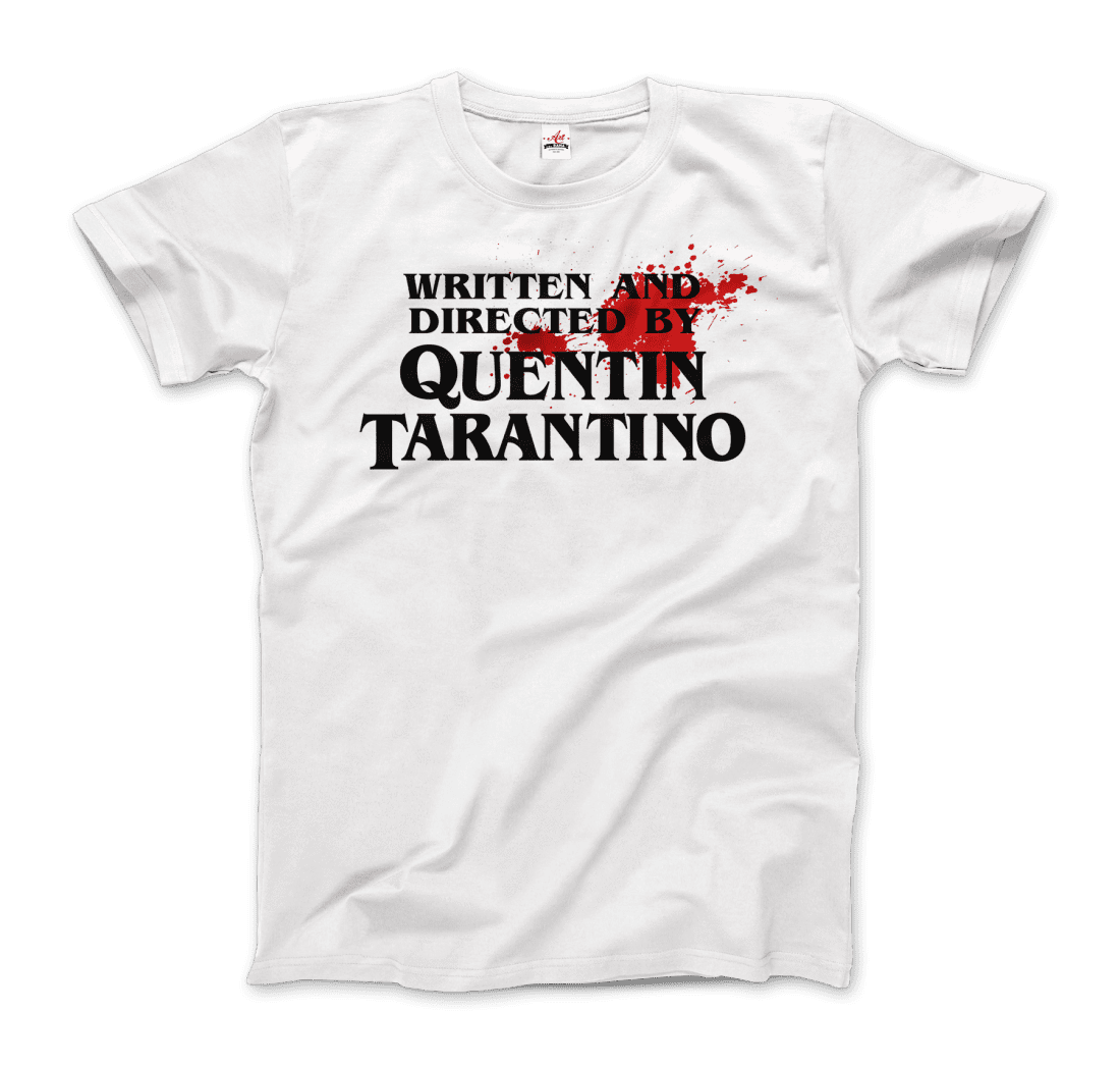 Written and Directed by Quentin Tarantino (Bloodstained) t-shirt by Art-O-Rama Shop