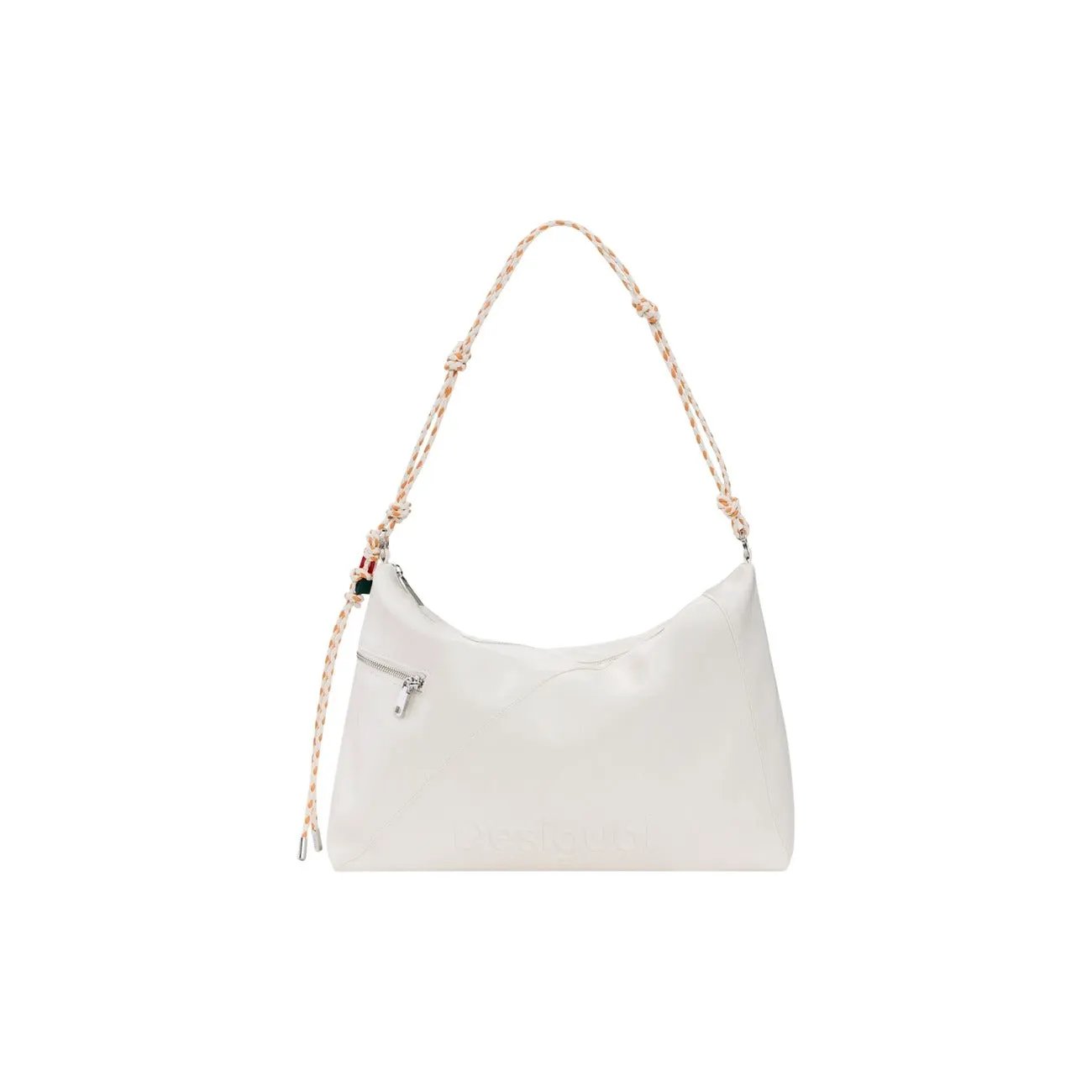 Desigual Women Beige Handbag Elegant Zip Closure Rope Shoulder Strap by Desigual