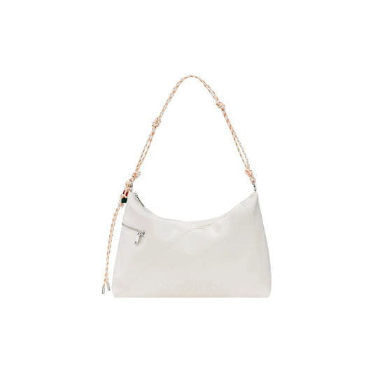 Desigual Women Beige Handbag Elegant Zip Closure Rope Shoulder Strap by Desigual