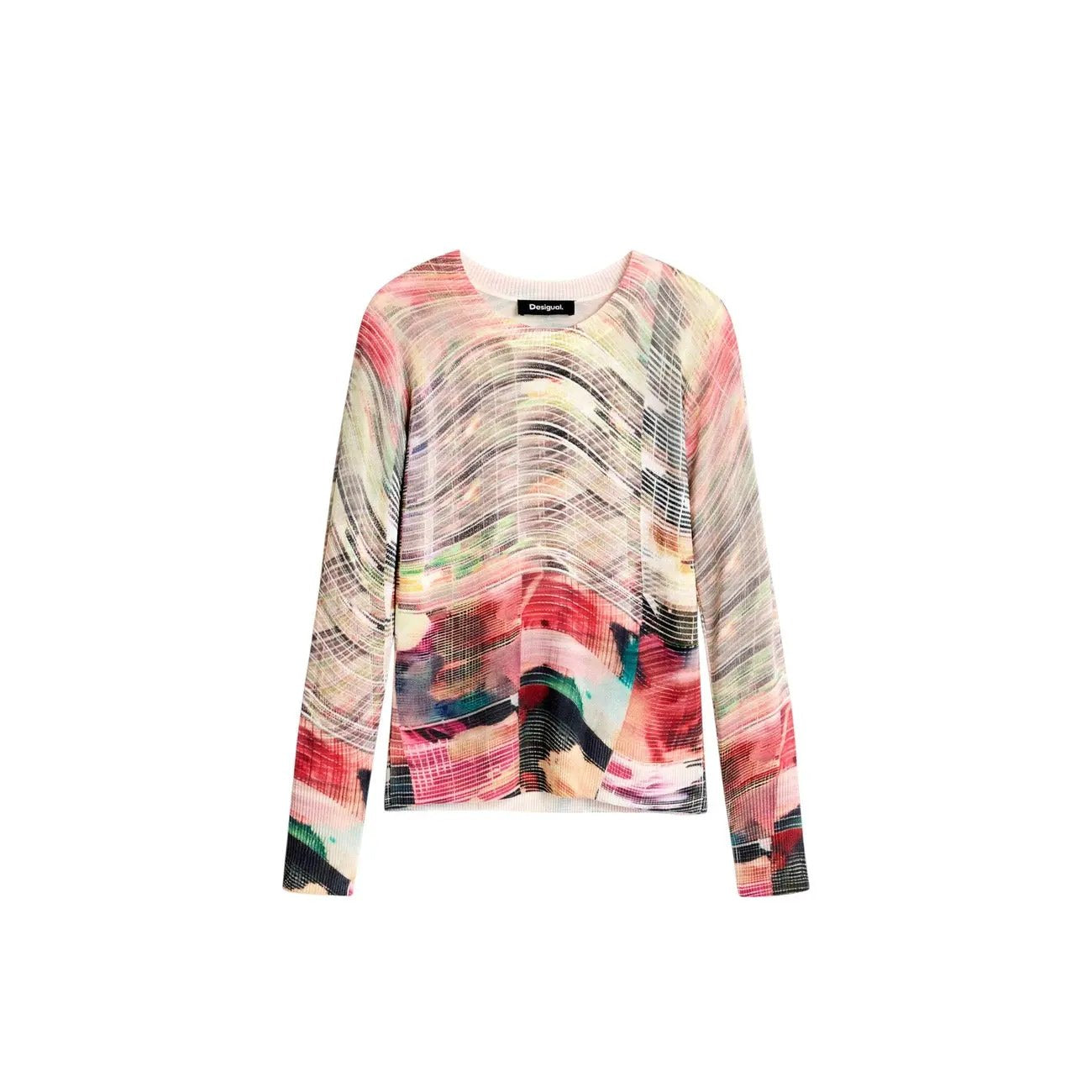 Desigual Women Stunning Abstract Print Long Sleeve Knitwear Top by Desigual