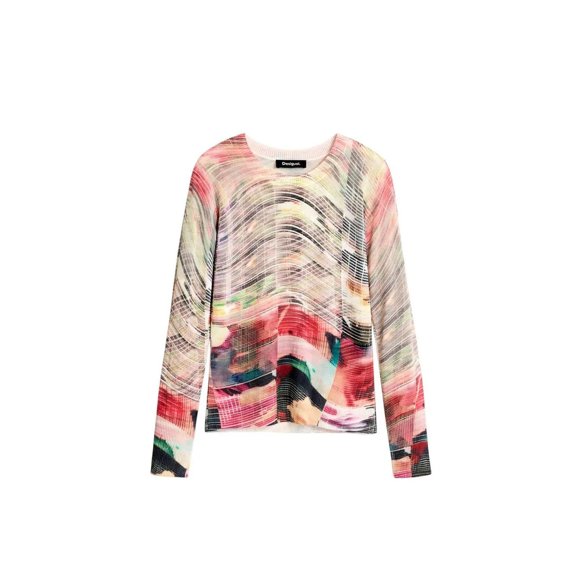 Desigual Women Stunning Abstract Print Long Sleeve Knitwear Top by Desigual
