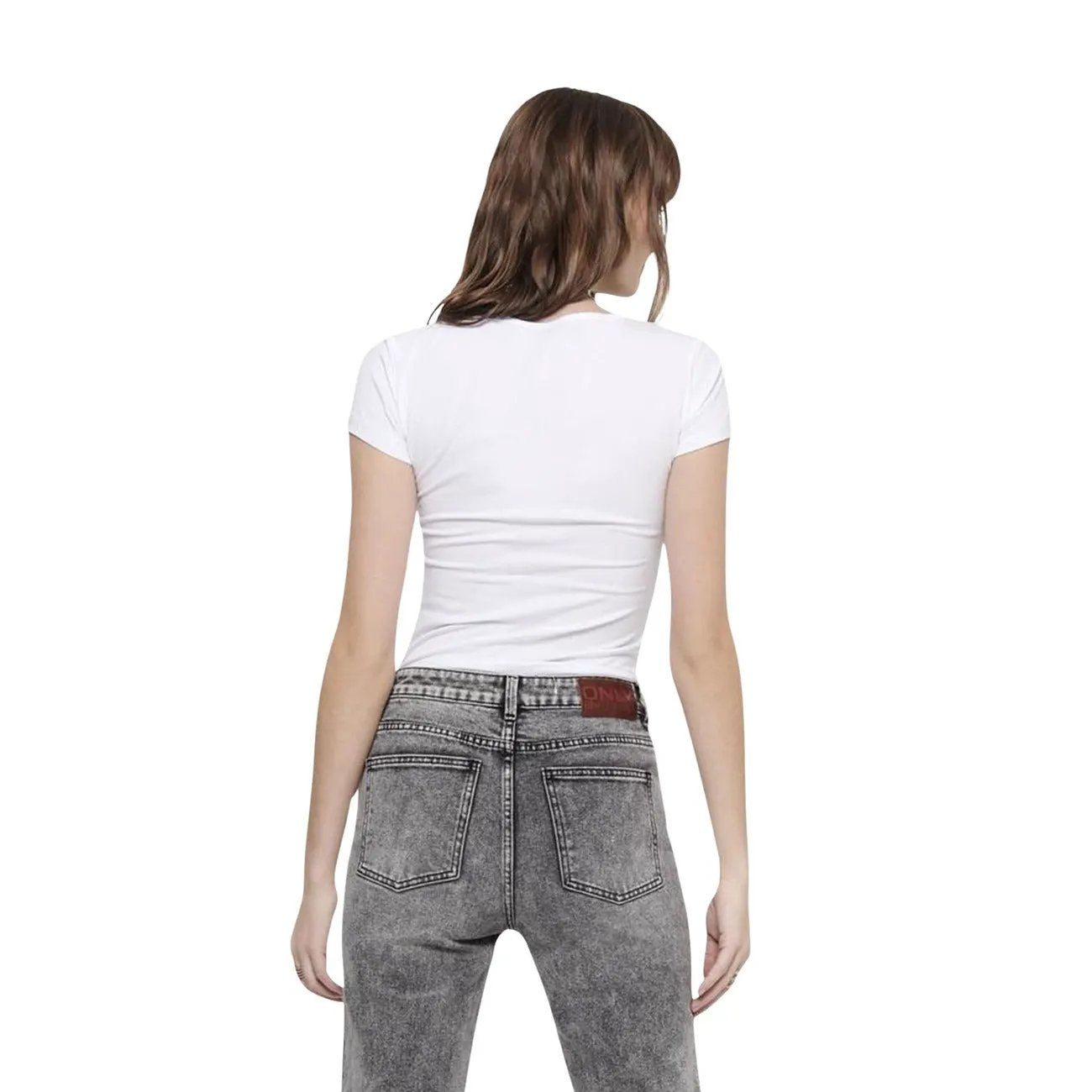 Essential Only Women White Cotton T Shirt Soft Everyday Comfort by Only