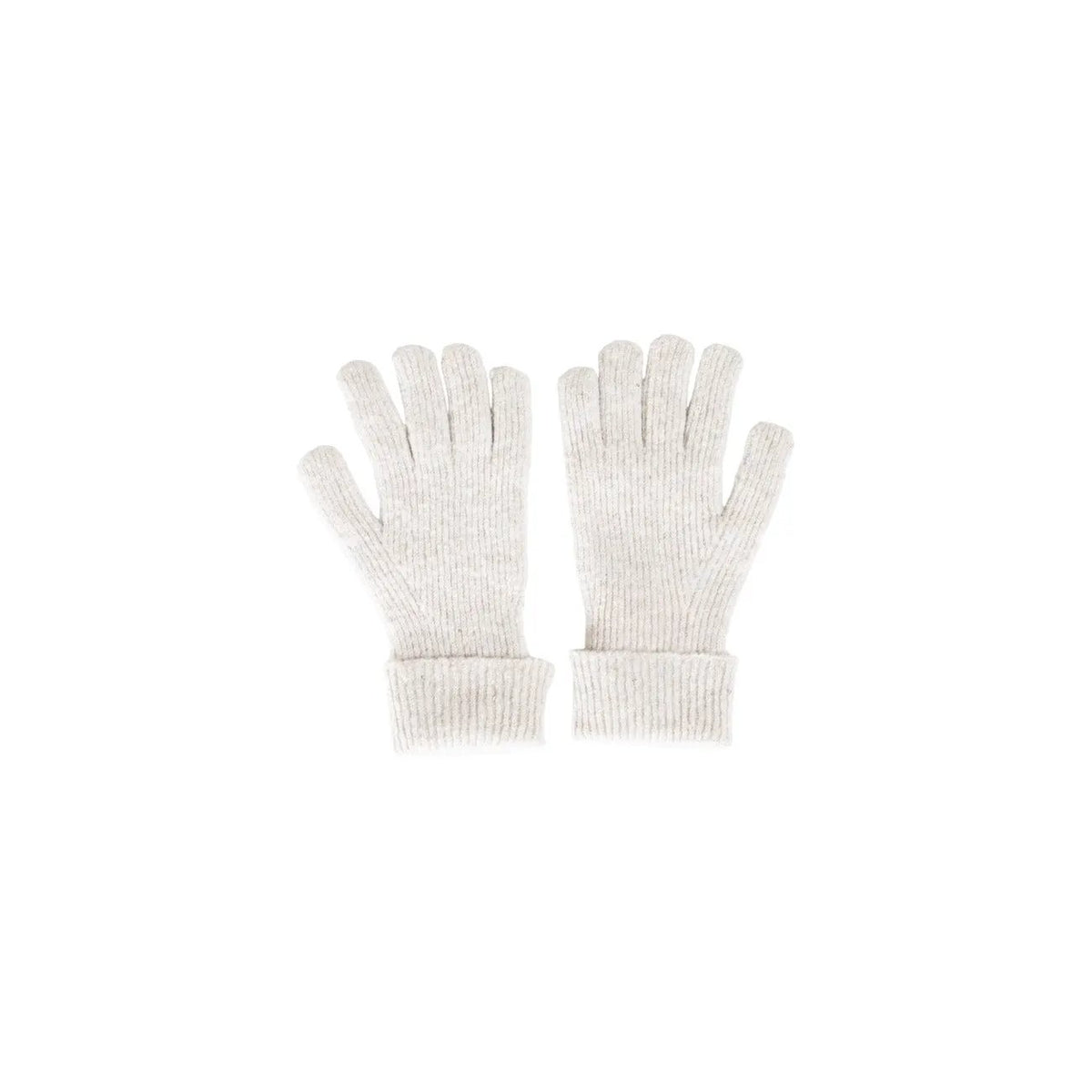 Only Women Ribbed Sparkle Grey Wool Blend Warm Winter Fashion Gloves by Only