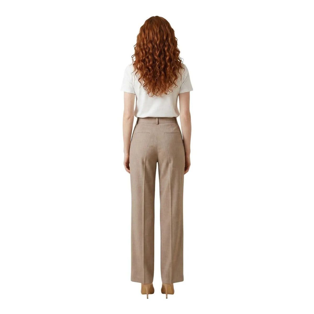 Liu Jo Women Beige Pleated Wide Leg Trousers Elegant Stretch Pants by Liu Jo