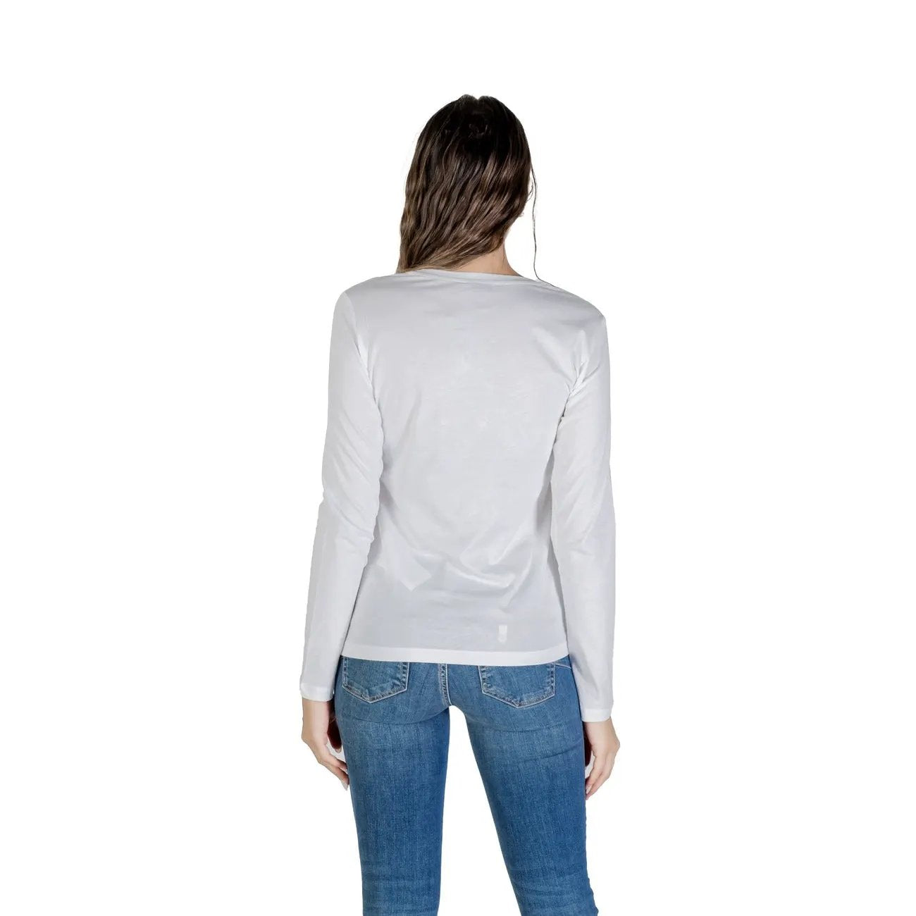 Liu Jo Womens Essential Premium Cotton Long Sleeve Printed White Tee by Liu Jo