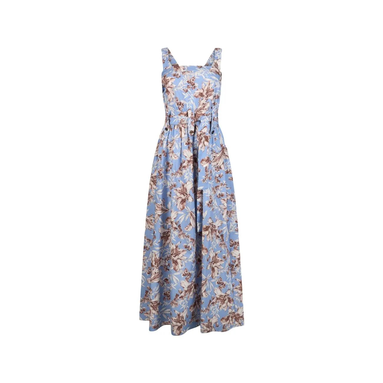 Liu Jo Women Blue Floral Cotton Strap Dress Elegant Summer Style Look by Liu Jo