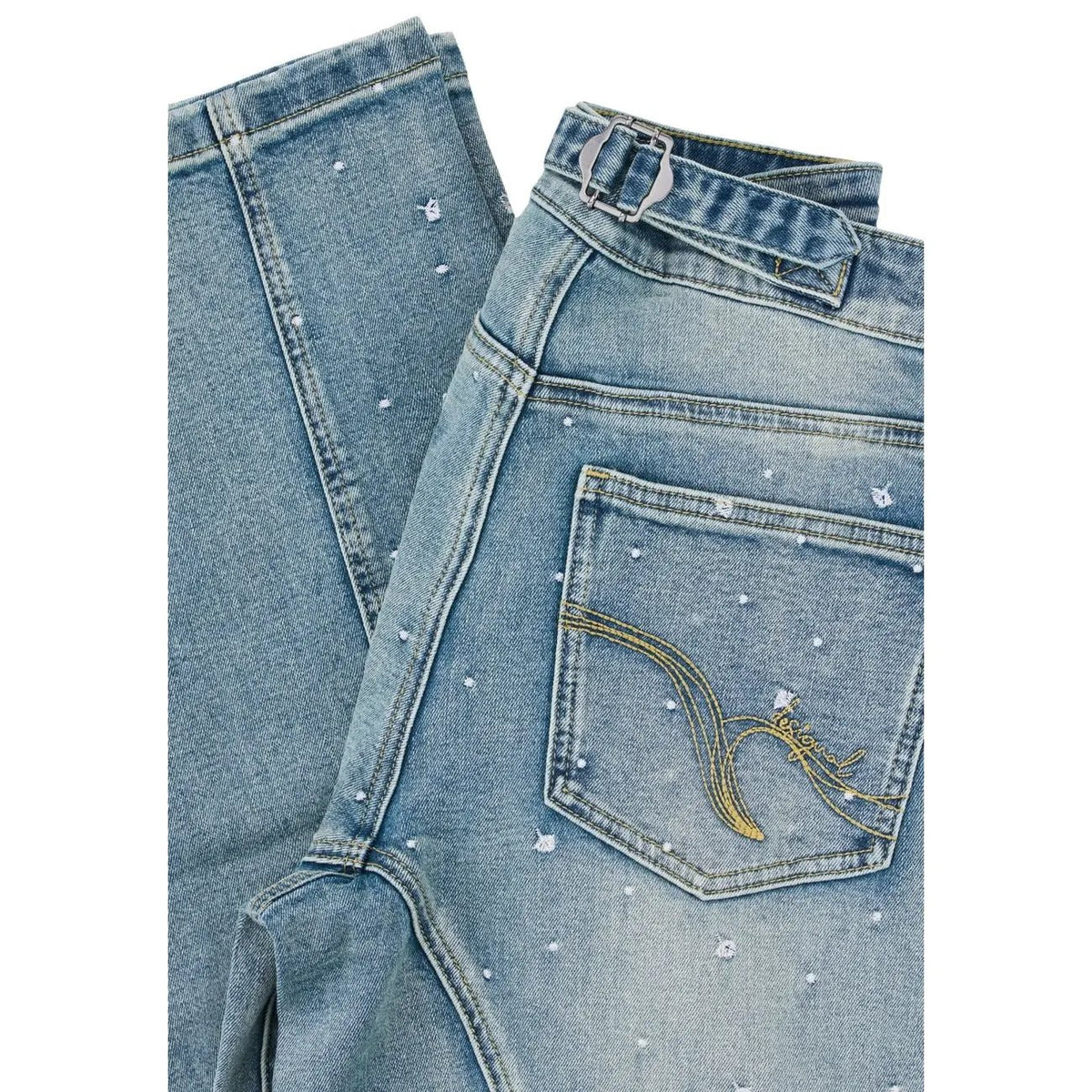 Stylish Desigual Women Light Blue Worn Out Effect Stretch Jeans by Desigual