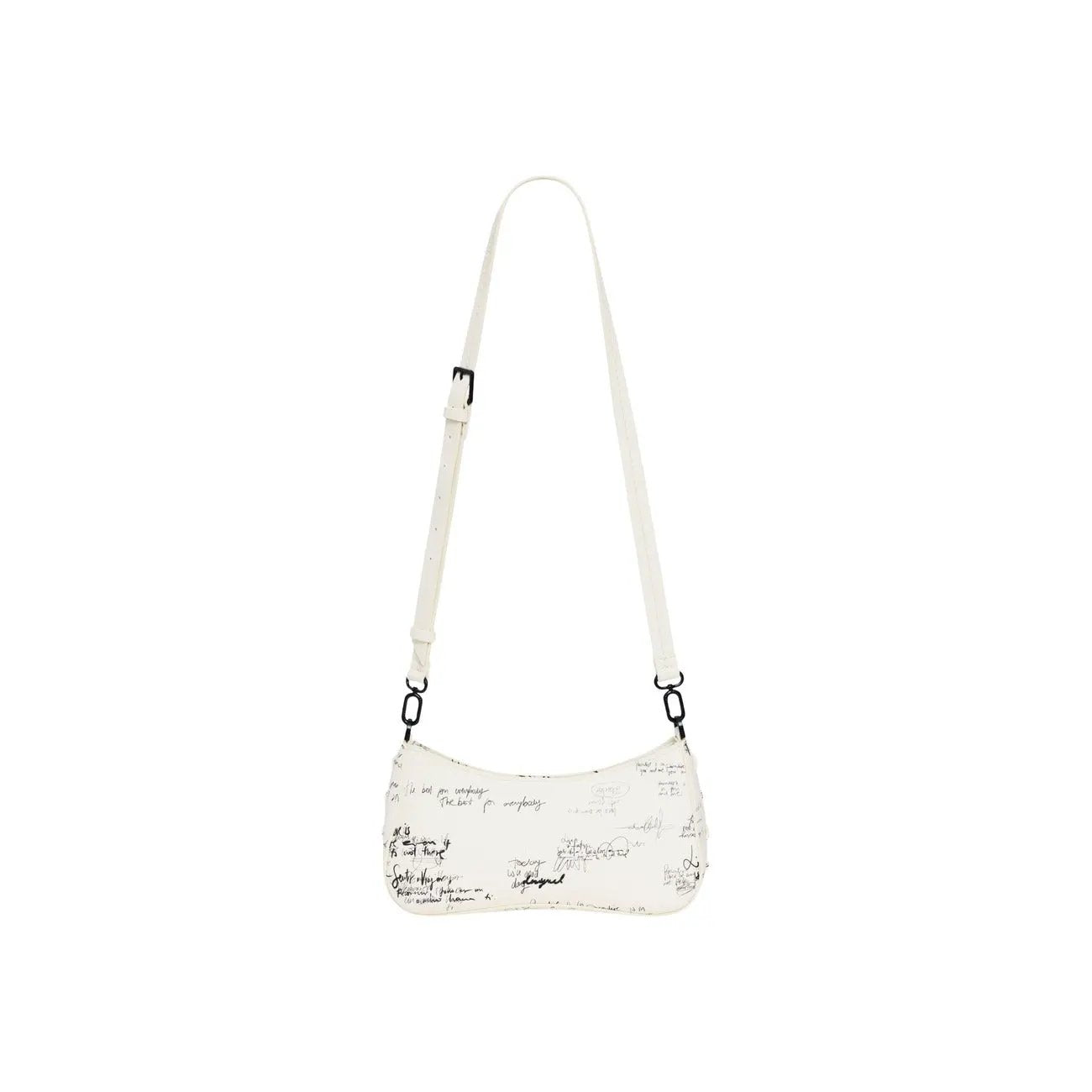 Desigual Women Beige Woven Script Handbag Elegant Zip Closure Bag by Desigual