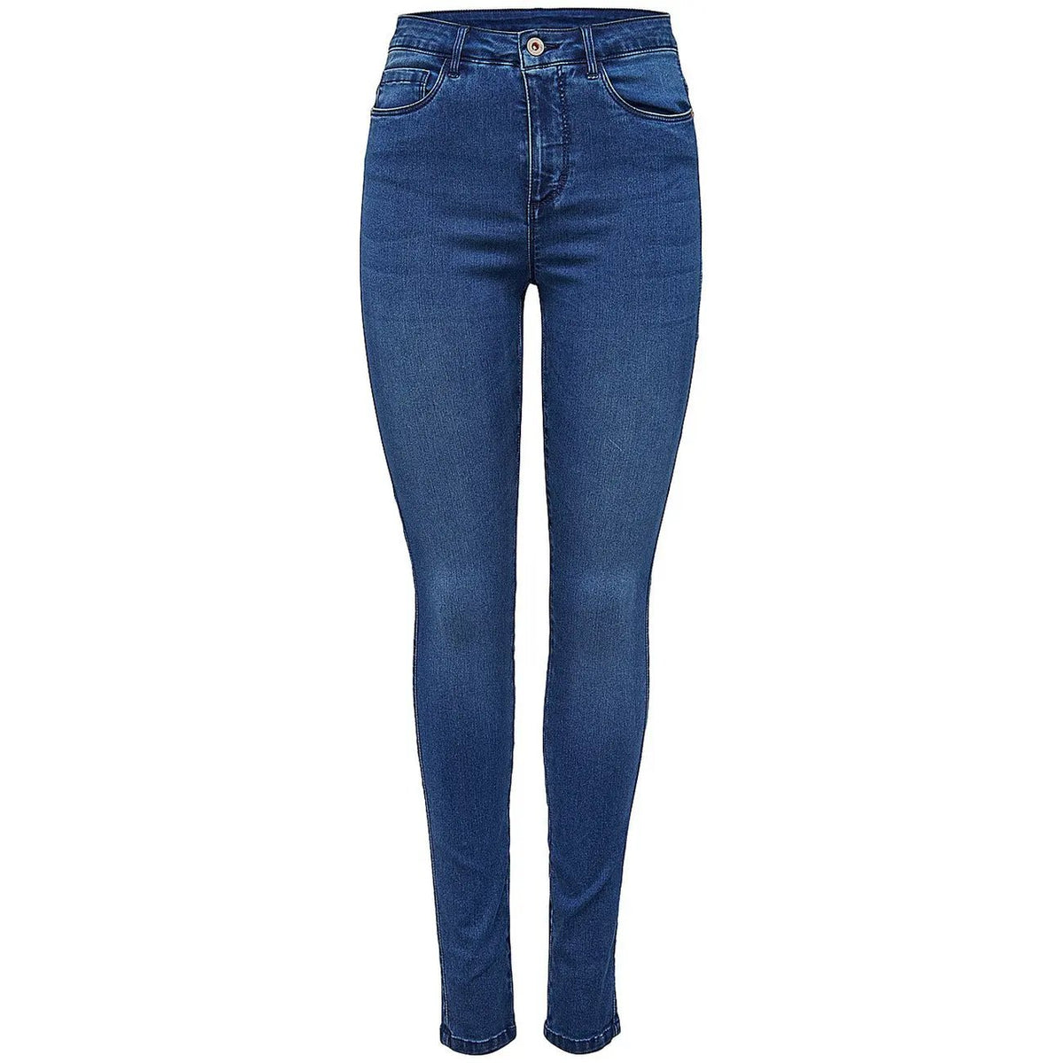 Only Women Blue Premium Cotton Stretch Skinny Jeans High Waist Comfort by Only