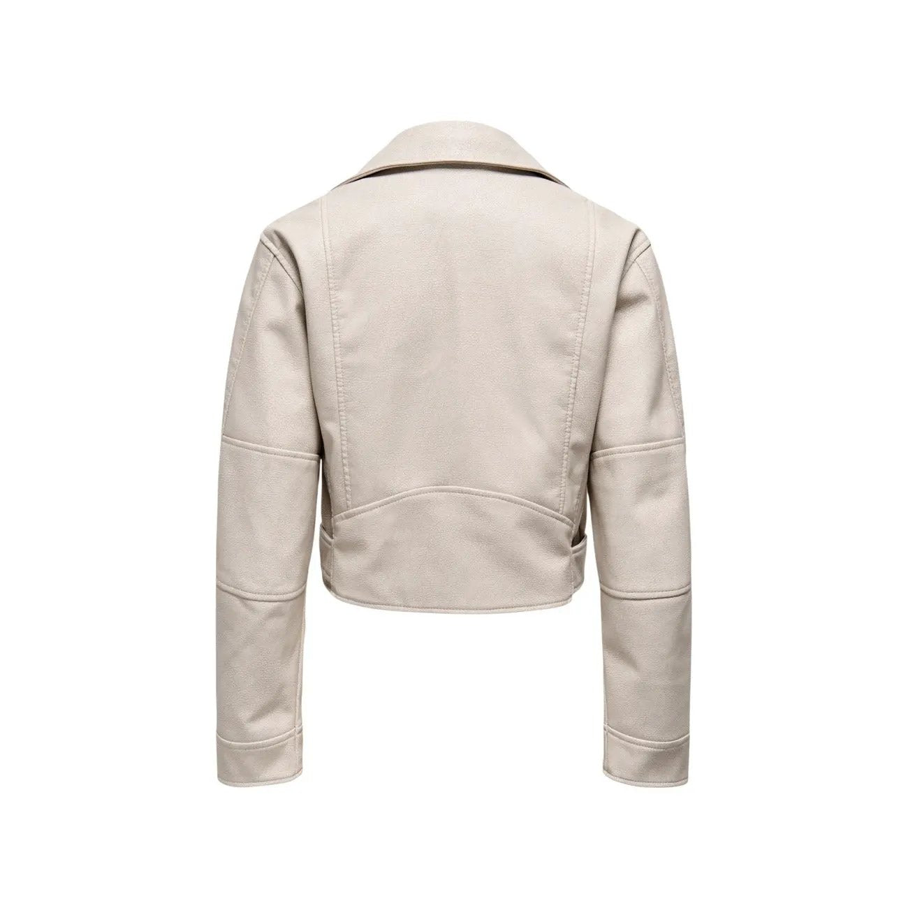 Only Women Beige Belted Lapel Collar Zip Front Blazer Jacket by Only