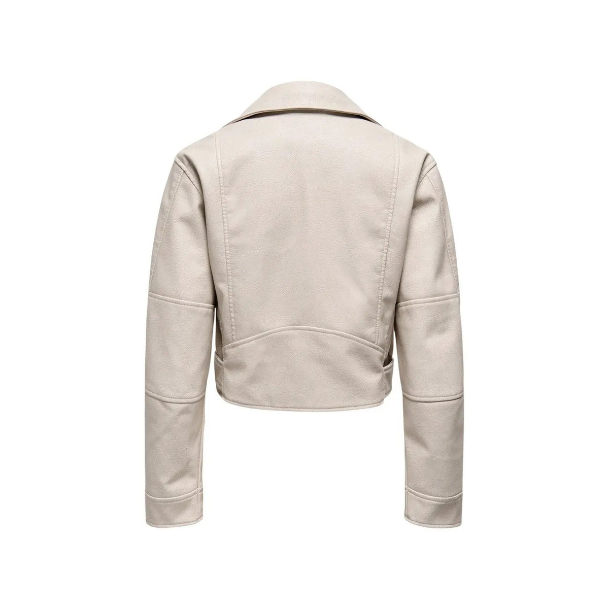 Only Women Beige Belted Lapel Collar Zip Front Blazer Jacket by Only