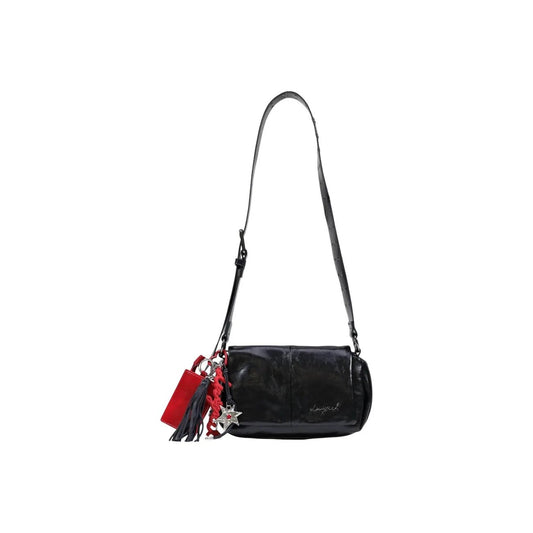 Desigual Women Black Stylish Shoulder Bag Featuring Inside Pocket Charm by Desigual