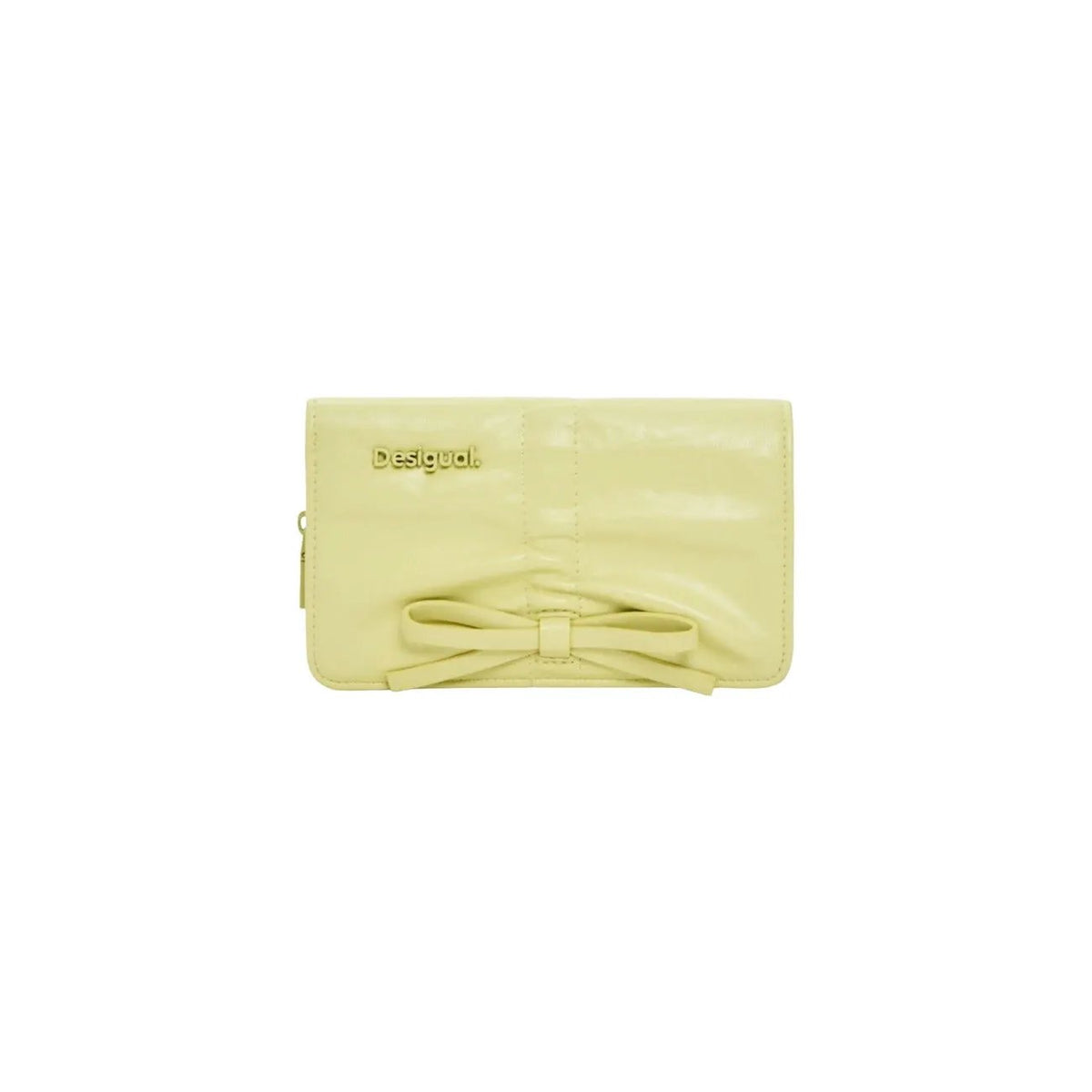 Premium Desigual Women Yellow Wallet With Bow Detail Zip Inner Pockets by Desigual