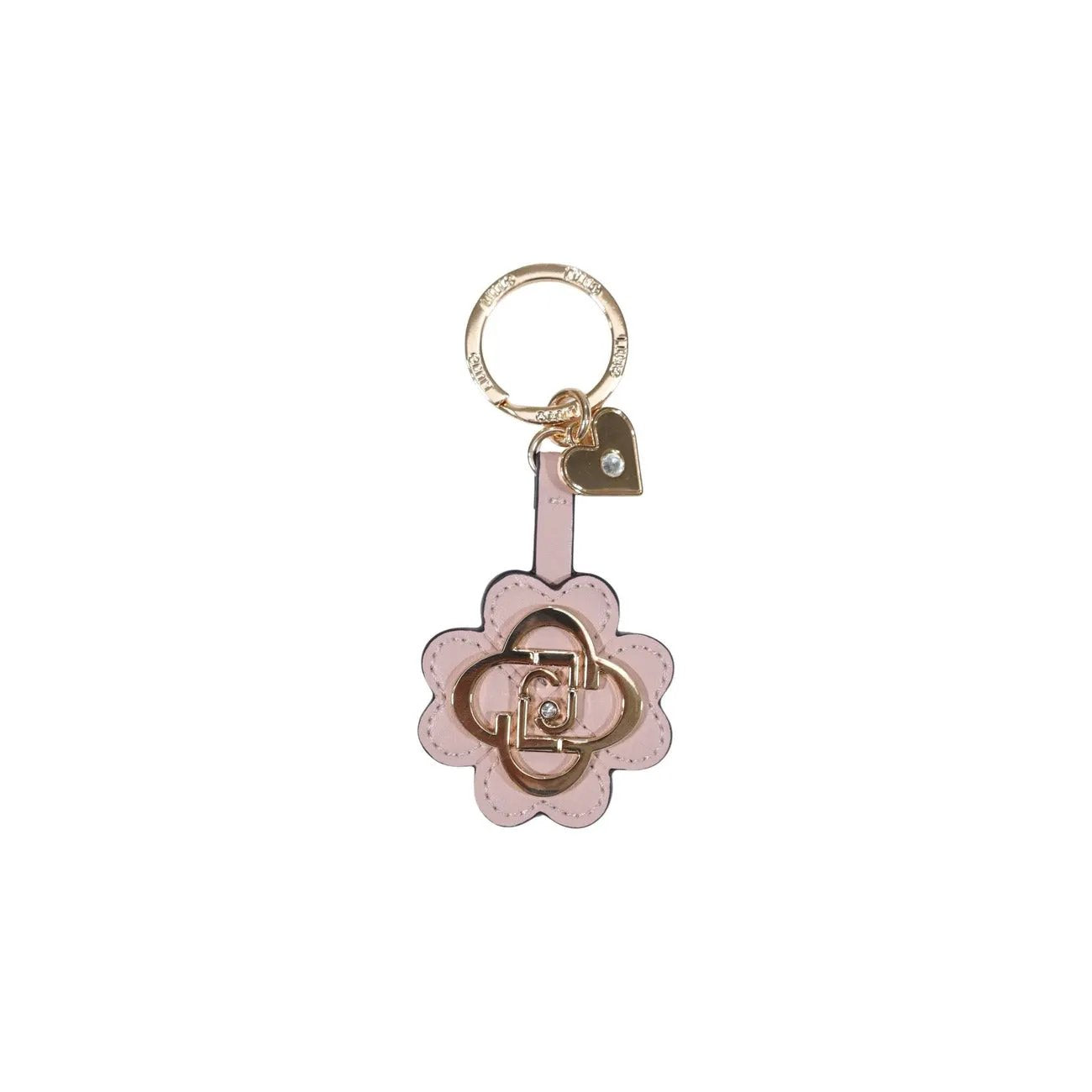 Liu Jo Women Pink Floral Faux Leather Key Ring Luxury Bag Charm by Liu Jo