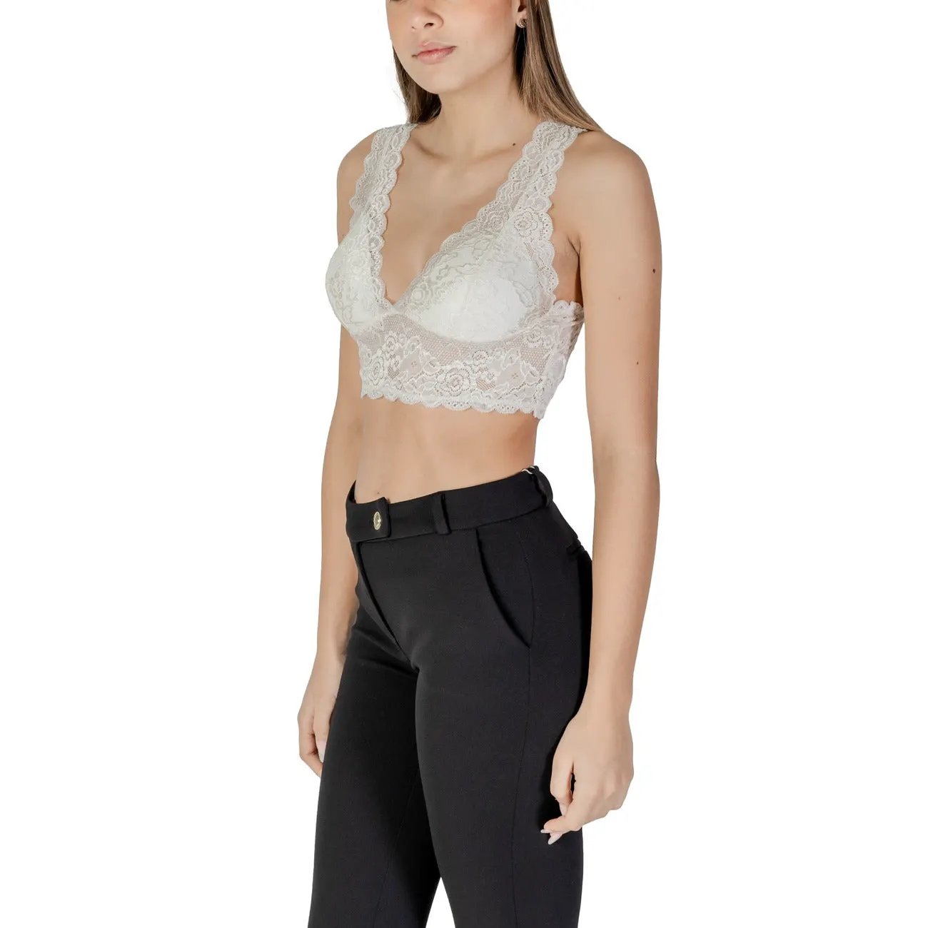 Only Womens Sleeveless V Neck Top Relaxed Fit Breathable White by Only