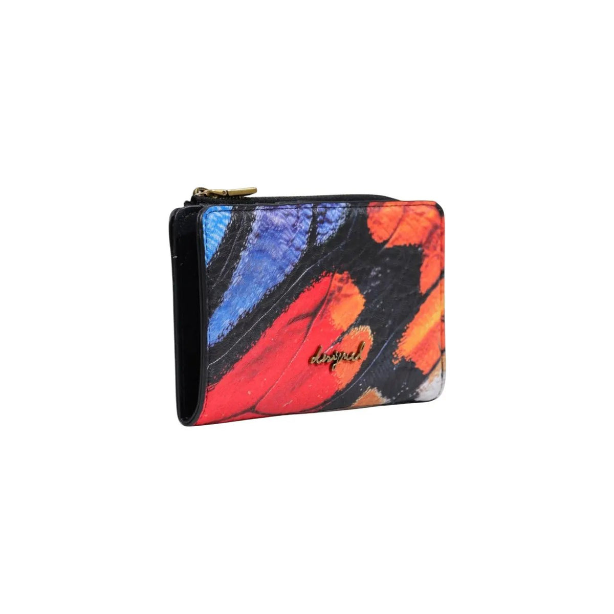 Desigual Women Butterfly Print Zip Wallet Vibrant PU Leather Stylish by Desigual