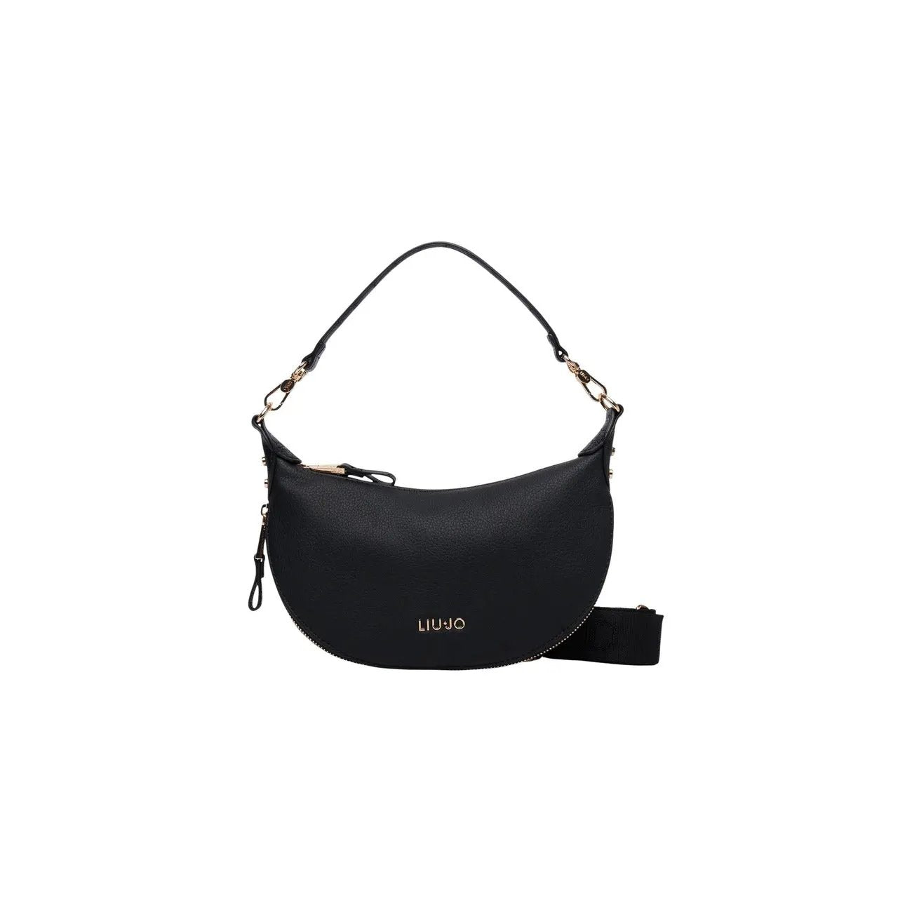 Liu Jo Women Black Elegant Faux Leather Shoulder Bag With Zip And Pockets by Liu Jo