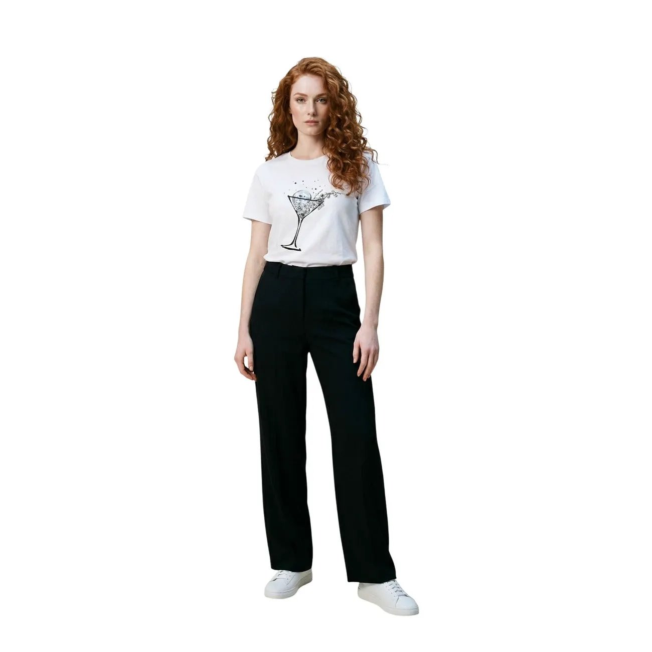 Liu Jo Women White Stylish Cotton Graphic Print Short Sleeve T Shirt Top by Liu Jo