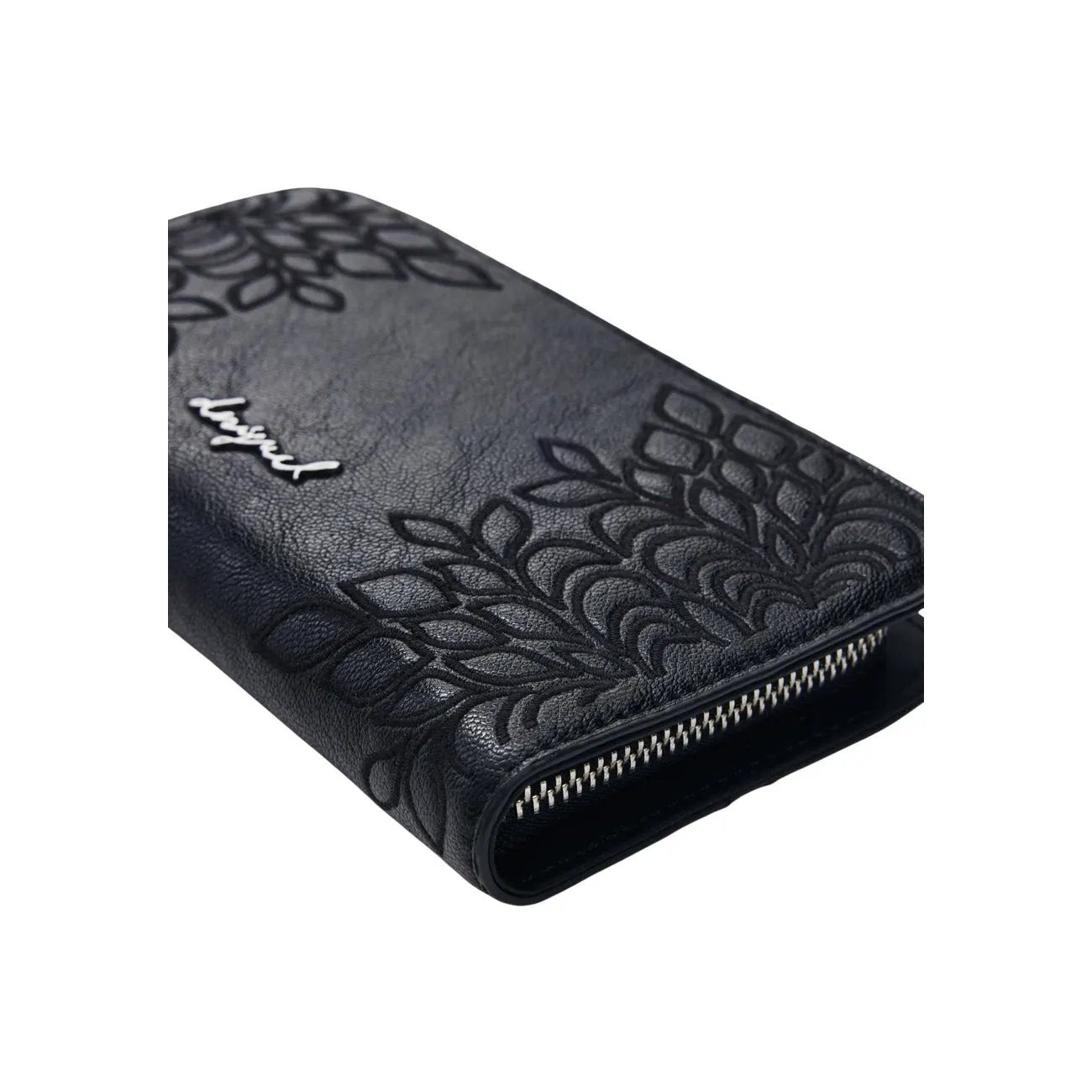 Desigual Women Elegant Black Zip Wallet With Secure Inner Pockets by Desigual