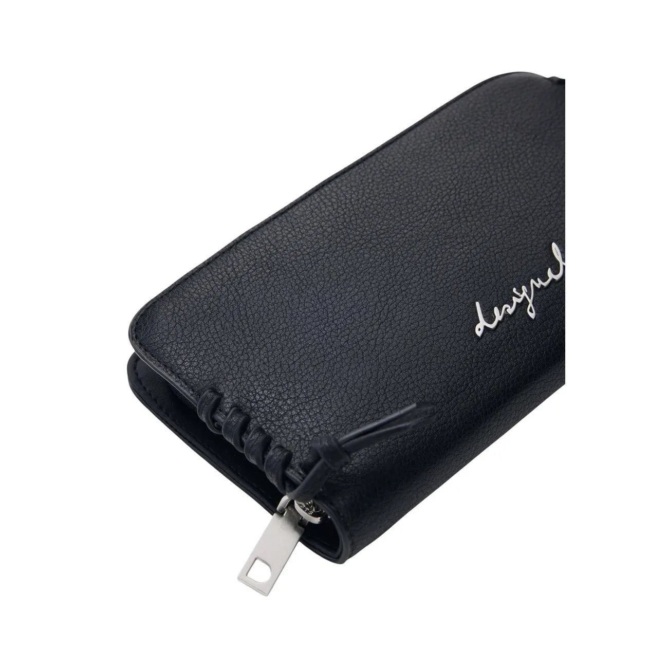Designer Desigual Women Black Zip Wallet With Inside Compartments Faux Leather by Desigual