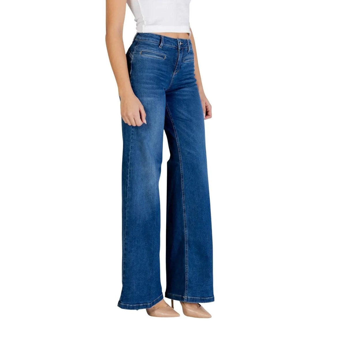Liu Jo Women Blue High Waist Flare Trousers Elegant Comfortable Fit by Liu Jo
