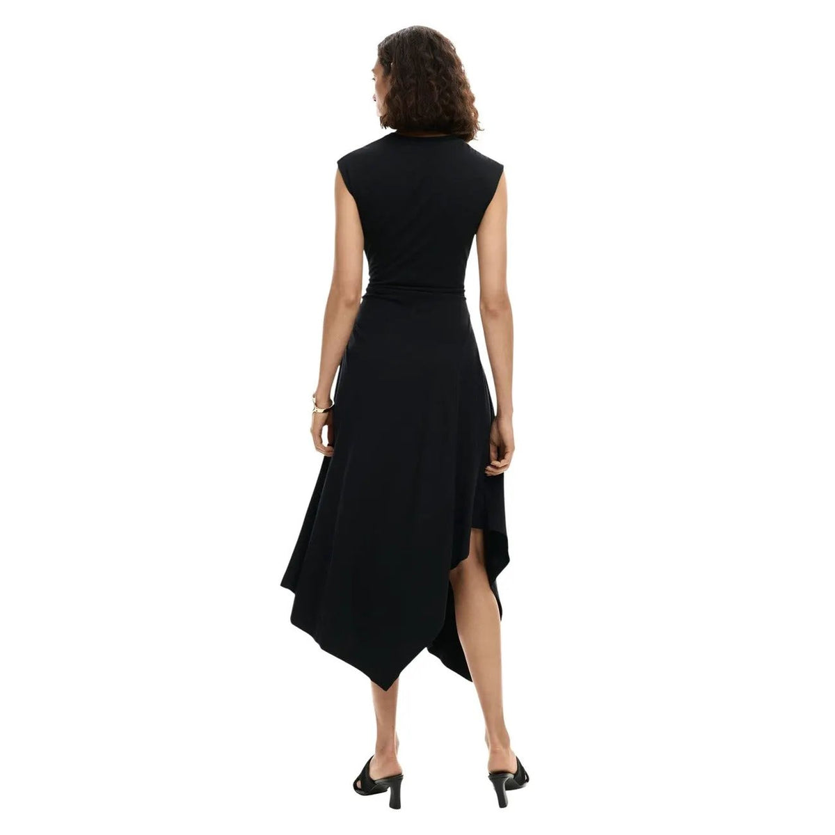 Desigual Women Elegant Black Cotton Sleeveless Floral Print Dress by Desigual