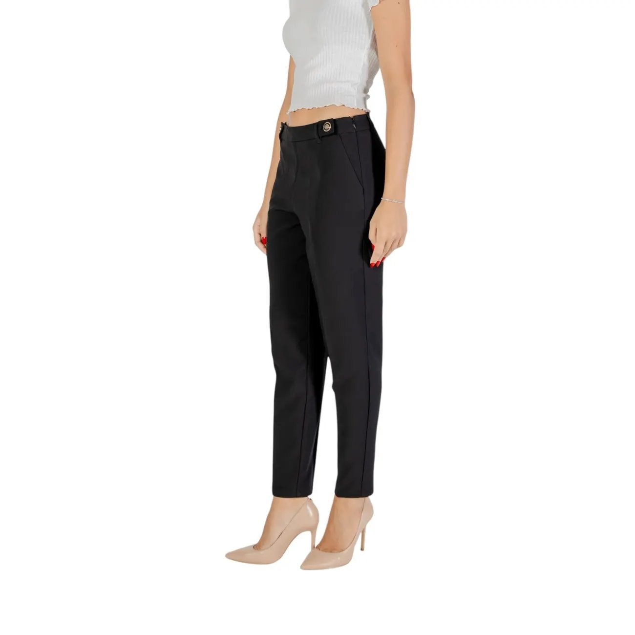 Only Premium Women Trousers Flattering Black Stretch Everyday Wear by Only