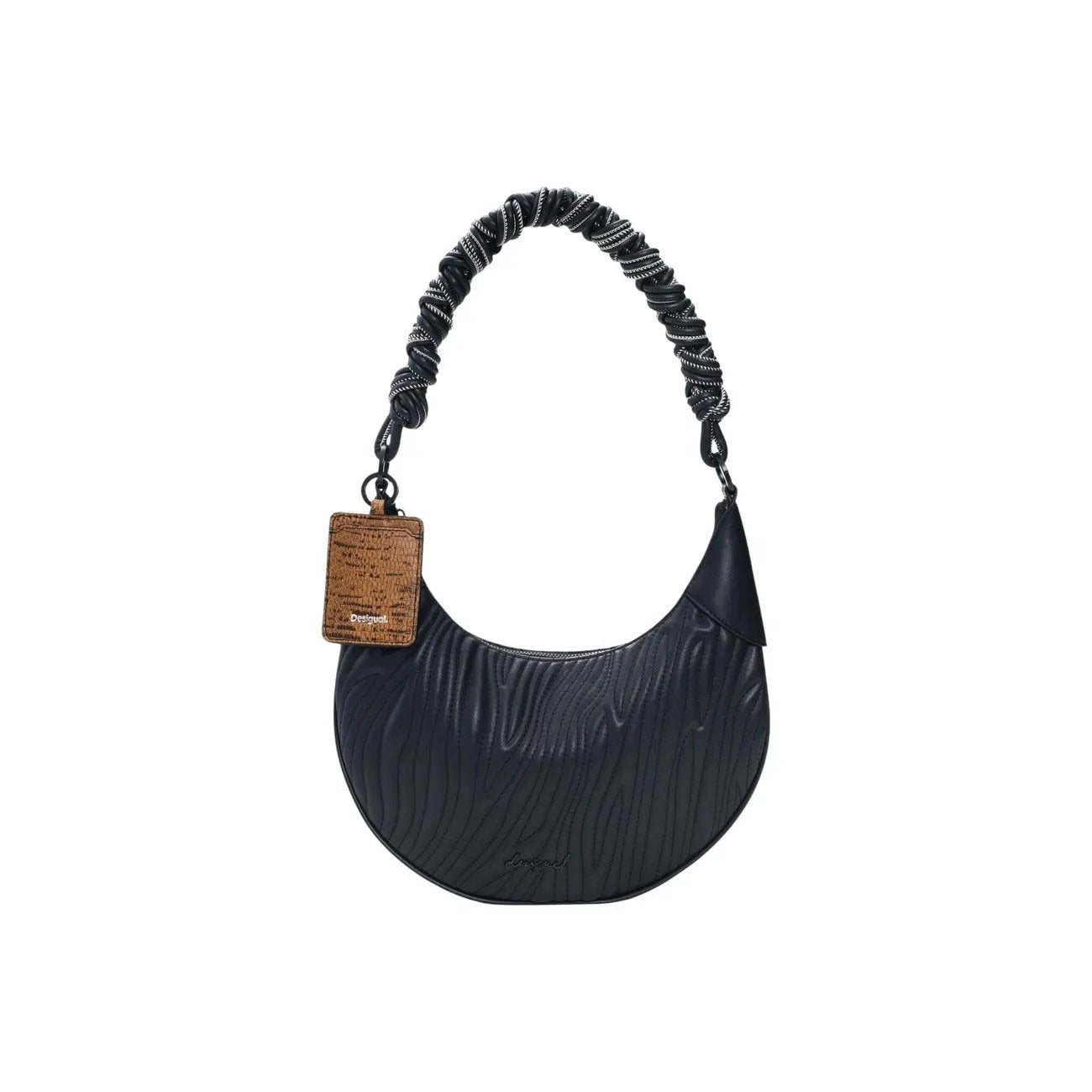 Premium Desigual Women Black PU Leather Shoulder Handbag With Zip Pocket by Desigual