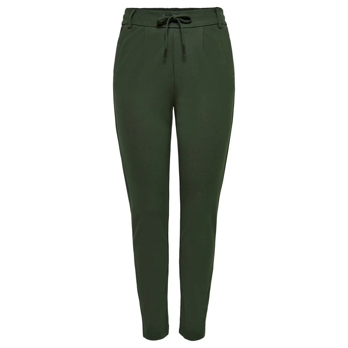 Only Women Green Lace Up Trousers Soft Viscose Casual Fall Pants by Only