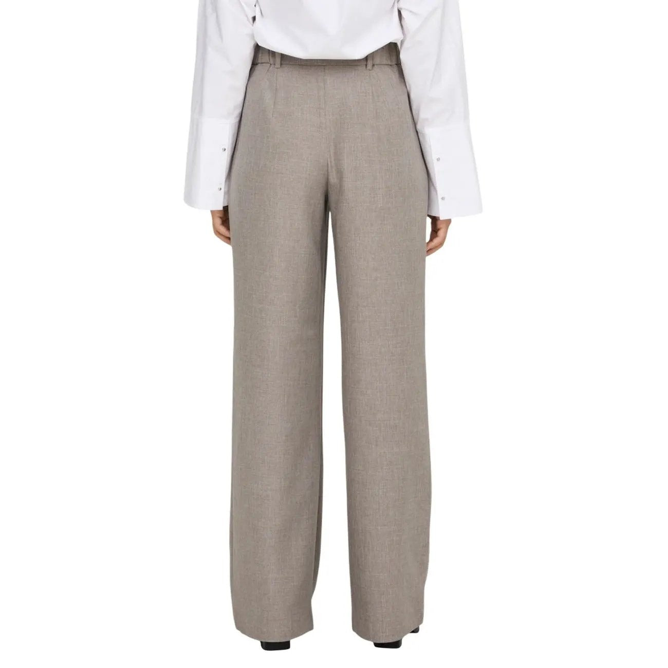 Only Women Grey Stretch Tailored Wide Leg Trousers For Fall Winter Style by Only
