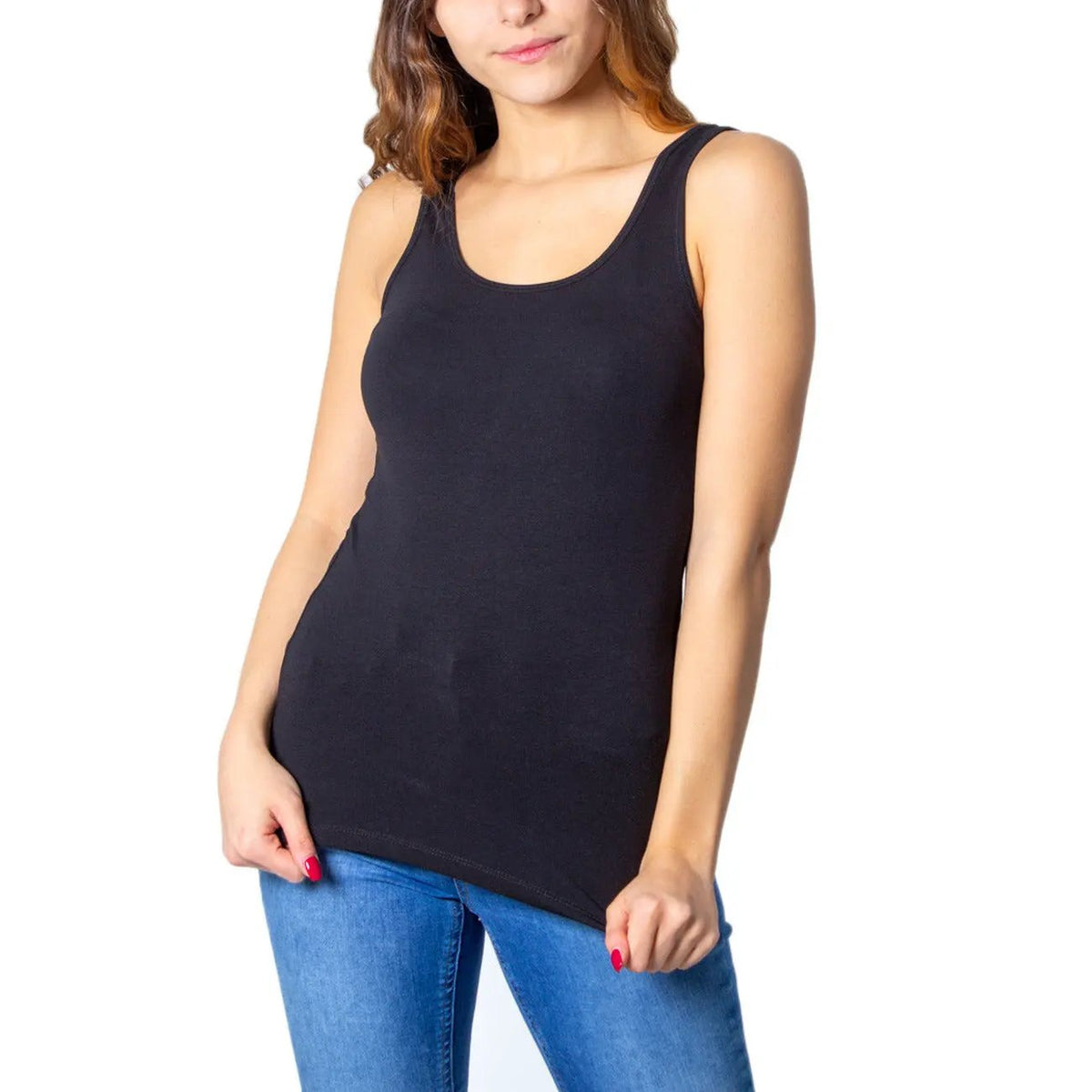 Only Women Essential White Cotton Stretch Comfort Tank Top Undershirt by Only