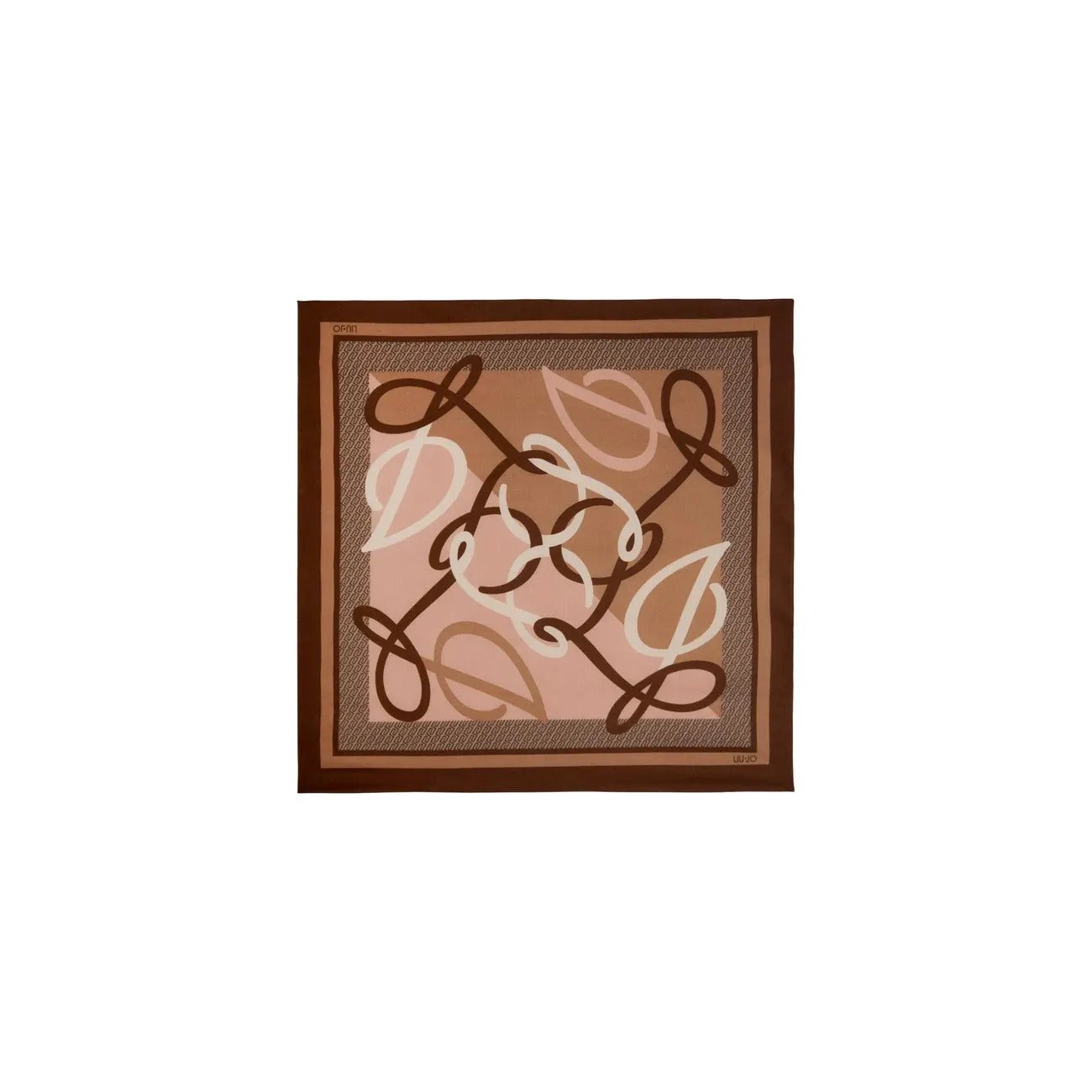 Liu Jo Women Elegant Geometric Pattern Beige Polyester Square Scarf by Liu Jo