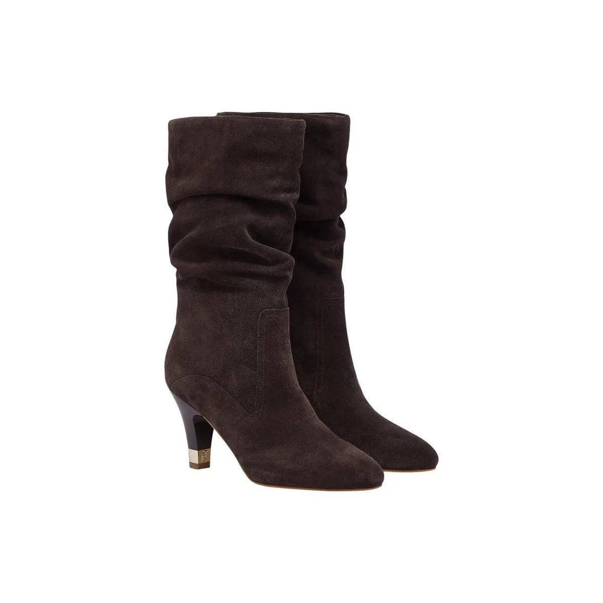 Liu Jo Women Brown Leather Slouchy Mid Calf Heel Boots Winter Stylish by Liu Jo