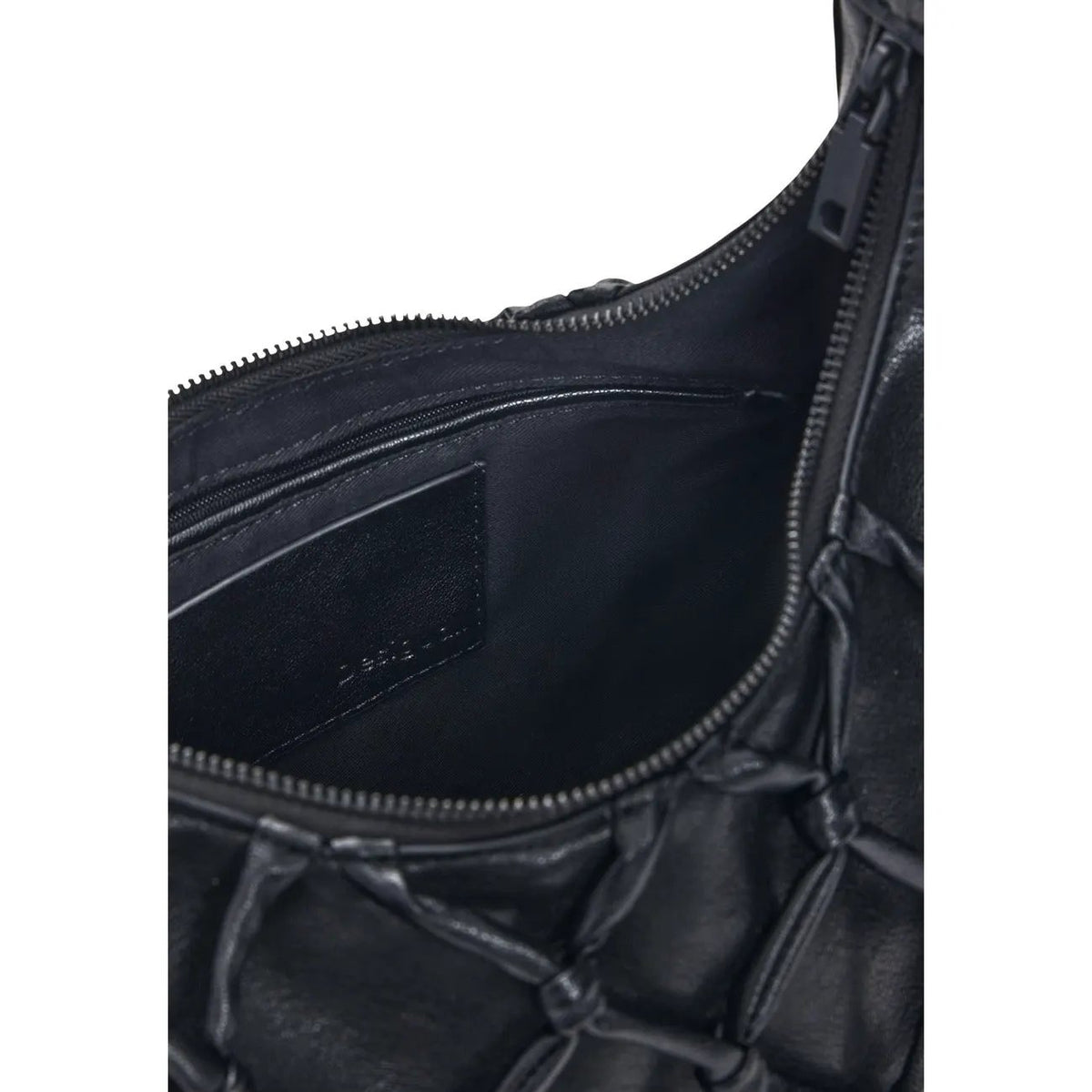 Desigual Women Black Woven Quilted Shoulder Handbag With Zip Fastening by Desigual