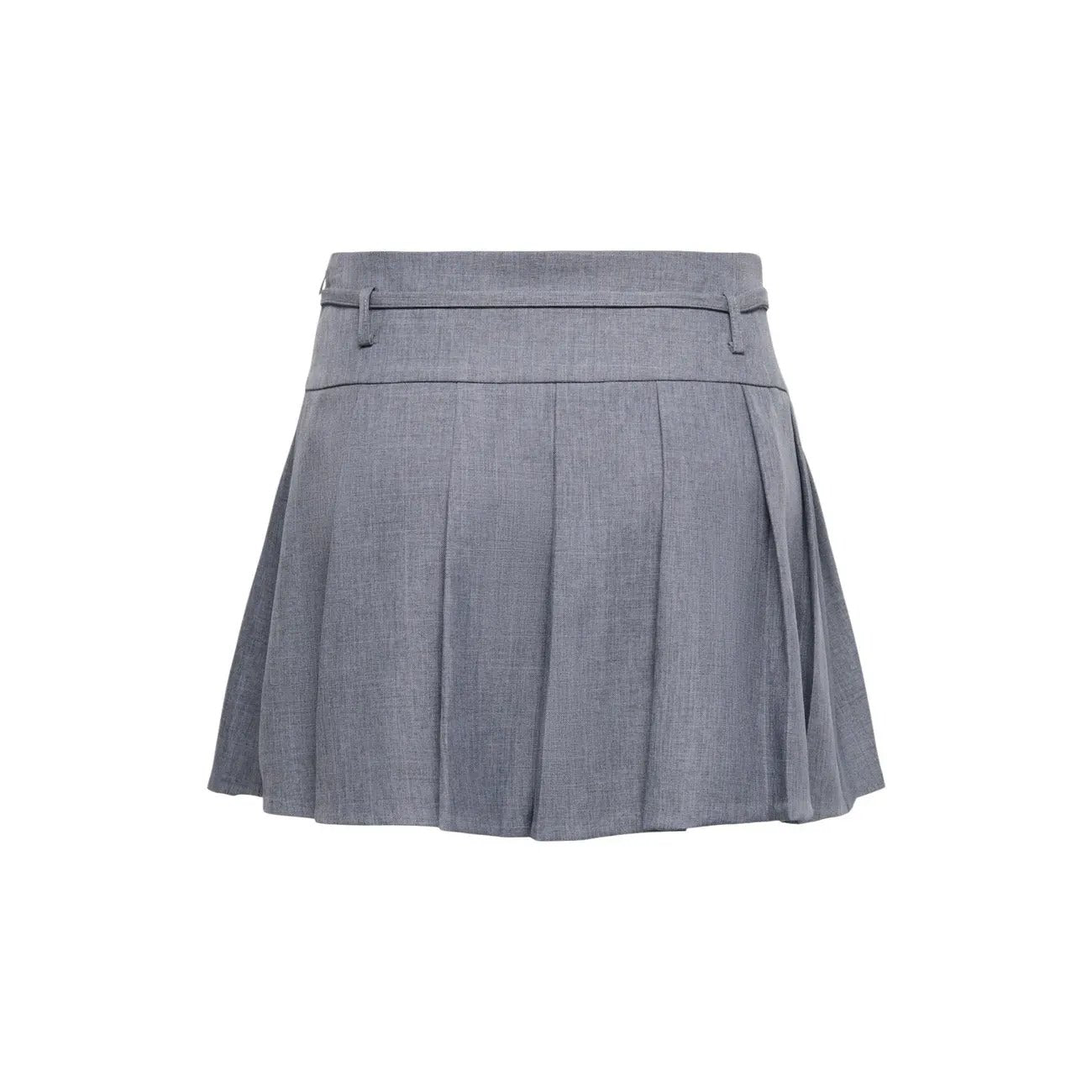 Only Women Grey Pleated Mini Skirt With Comfortable Stretchy Belt by Only