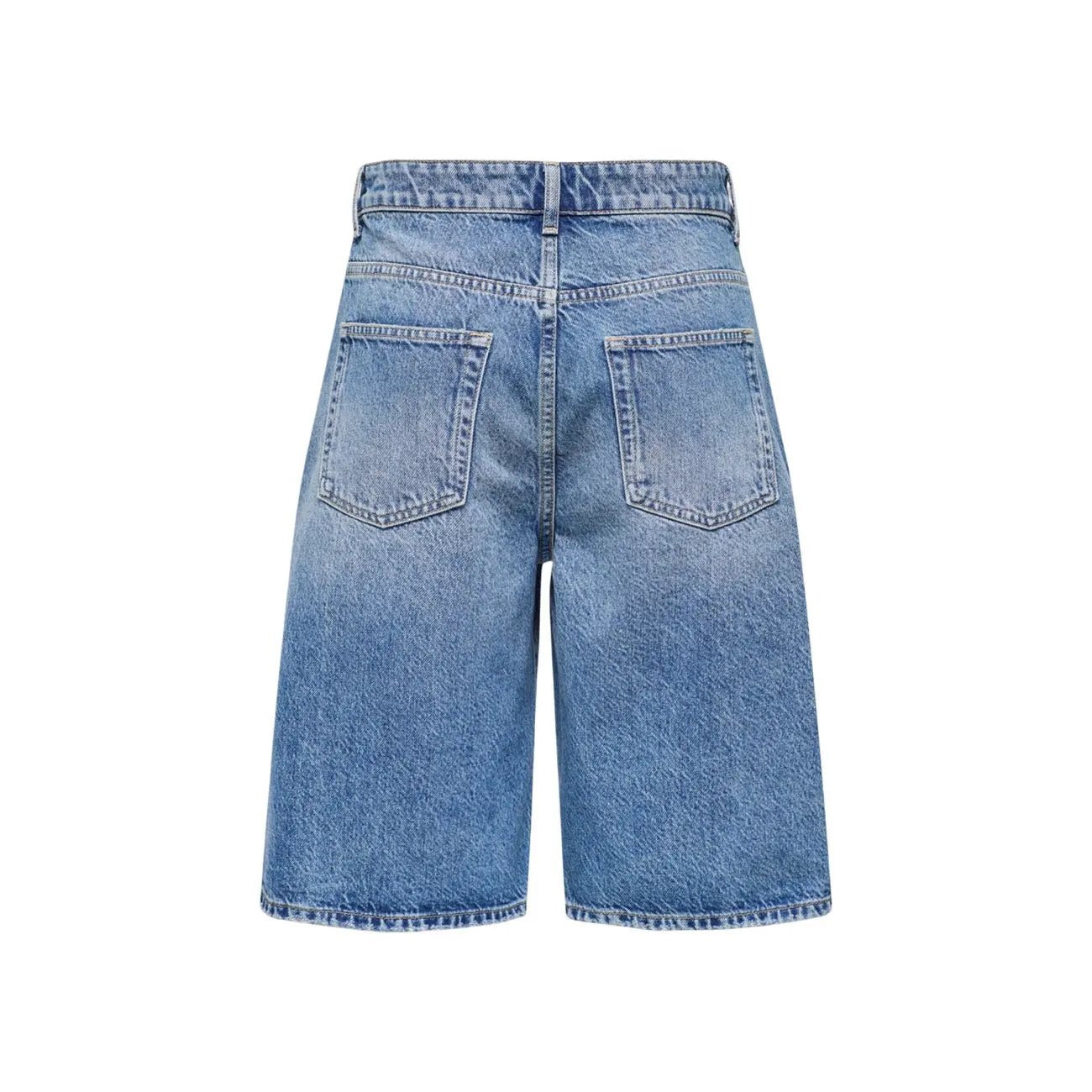 Only Premium Women Blue Cotton Shorts For Worn Out Summer Comfort by Only