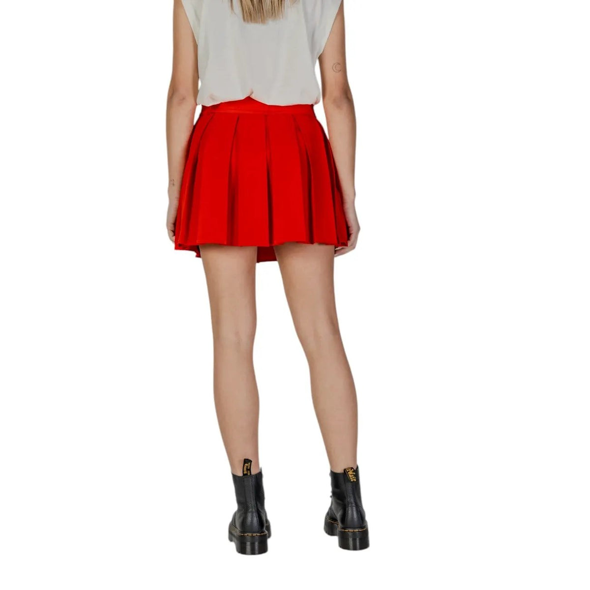 Only Women Red Pleated Mini Skirt Lace Fastening Stretchy Style by Only