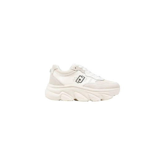 Liu Jo Women White Sporty Chunky Sole Lace Sneakers Faux Leather Style by Liu Jo