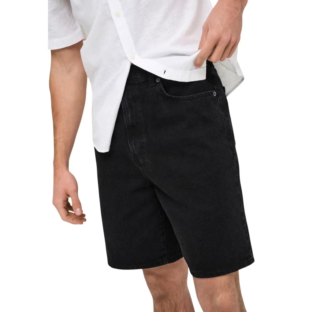 Stylish Only & Sons Men Black Organic Cotton Summer Casual Shorts by Only & Sons