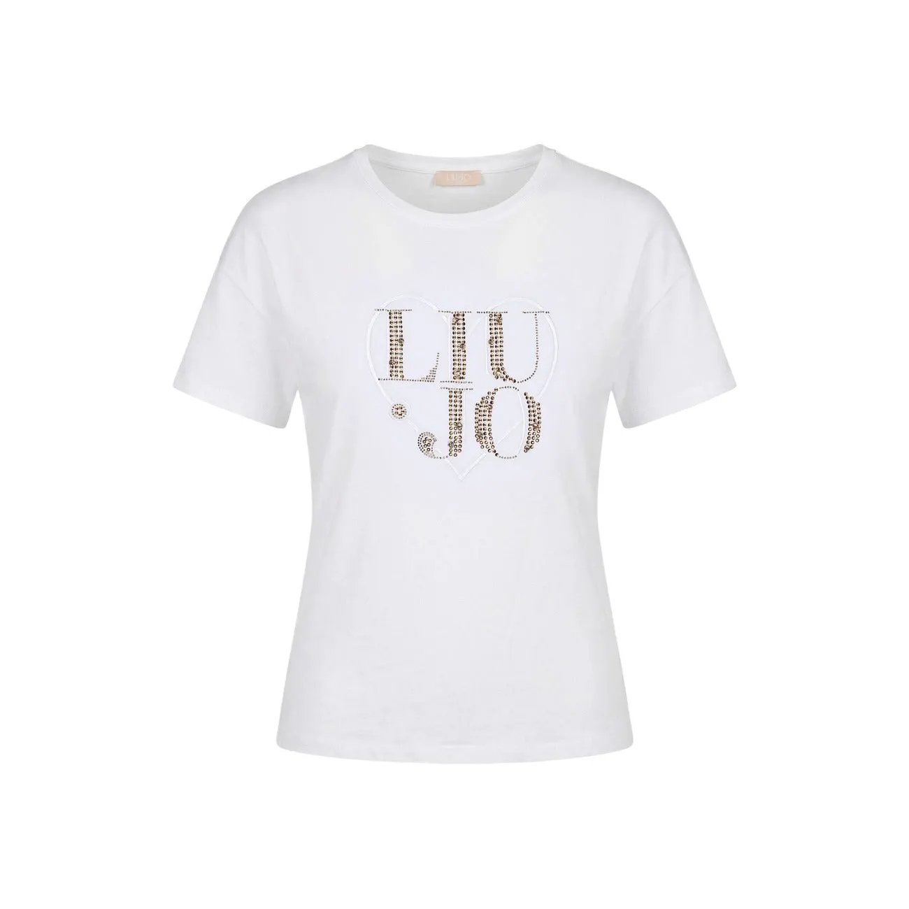 Liu Jo Women White Pure Cotton Tshirt With Summer Stylish Logo Print Design by Liu Jo