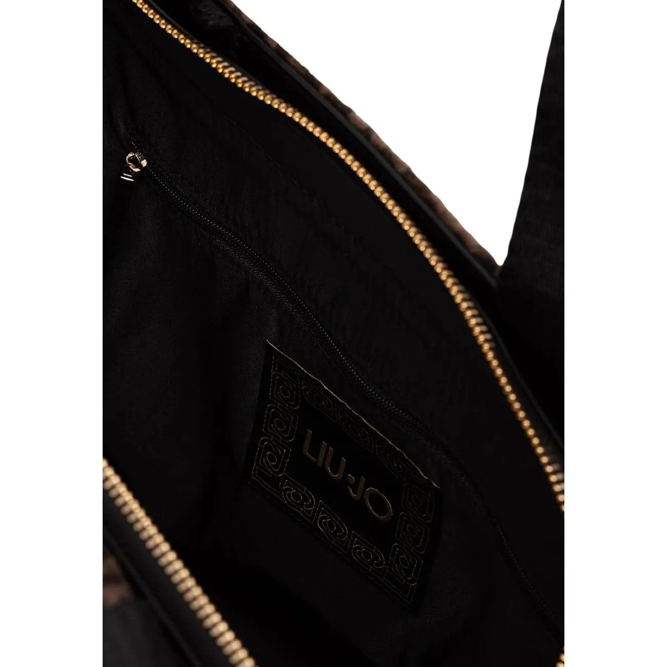 Liu Jo Women Brown Leopard Print Logo Handbag Premium Shoulder Strap Zip Pocket by Liu Jo